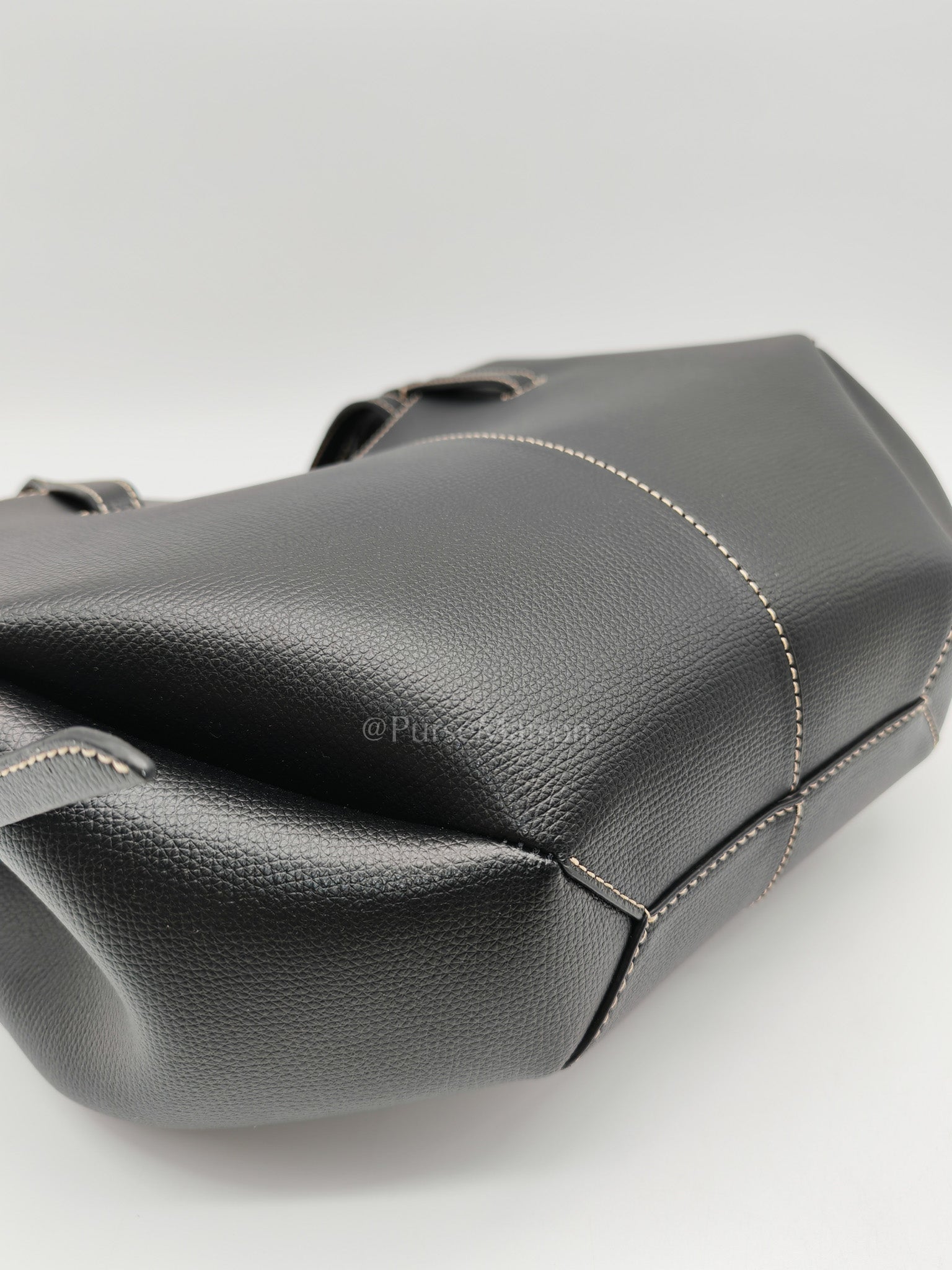 Cyme Mini in Black Grained Leather Tote Bag | Purse Maison Luxury Bags Shop