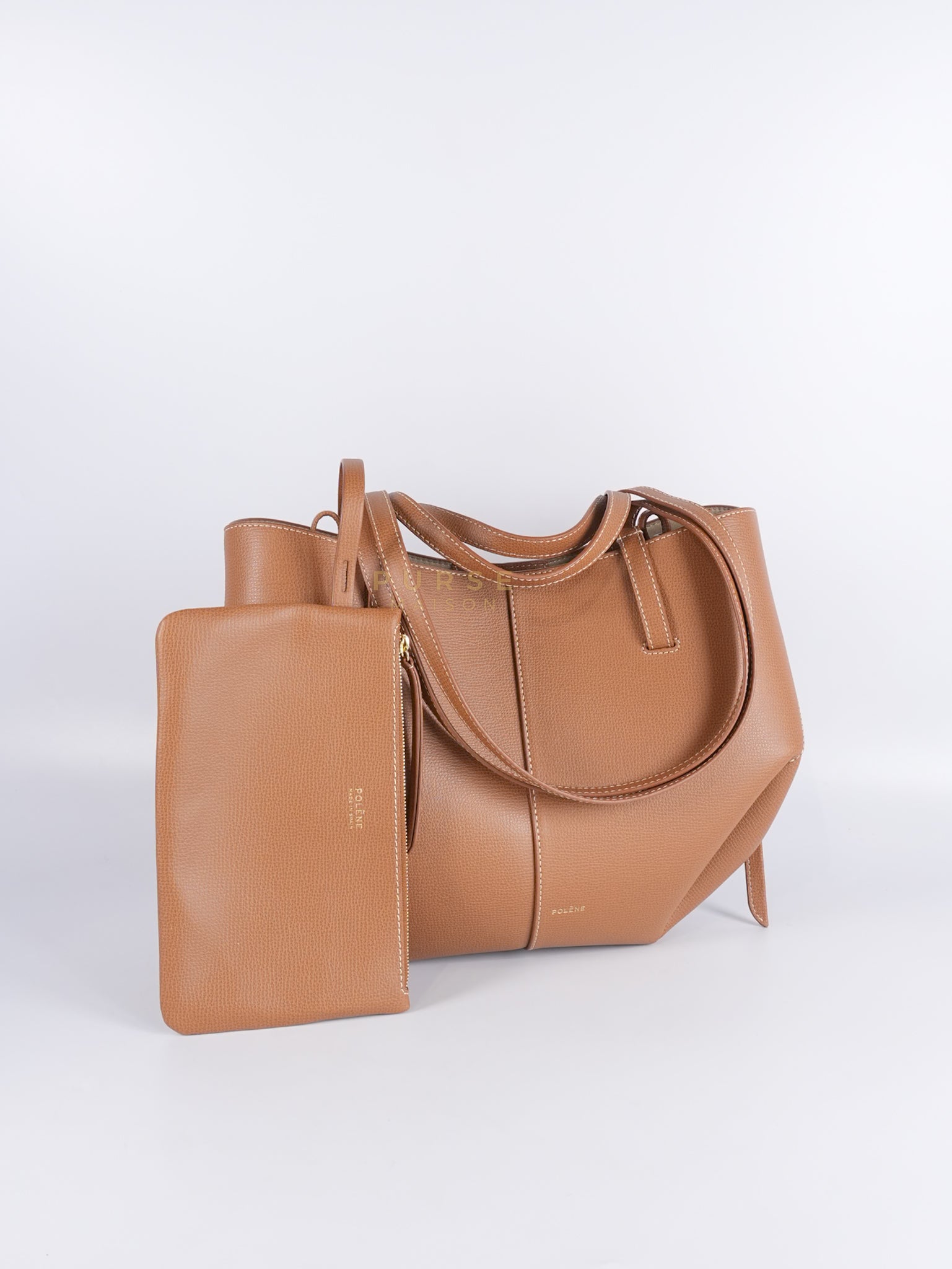 Cyme Mini In Camel Graine Leather | Purse Maison Luxury Bags Shop