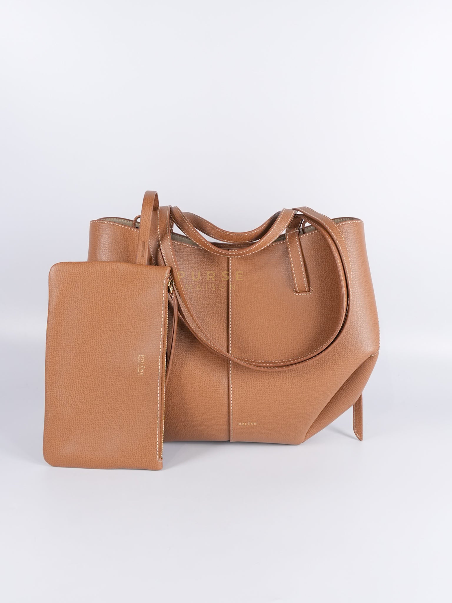 Cyme Mini In Camel Graine Leather | Purse Maison Luxury Bags Shop