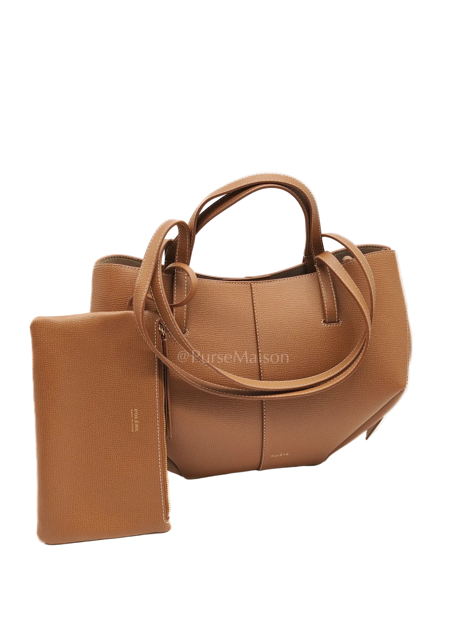 Cyme Mini in Camel Graine Leather Tote Bag | Purse Maison Luxury Bags Shop