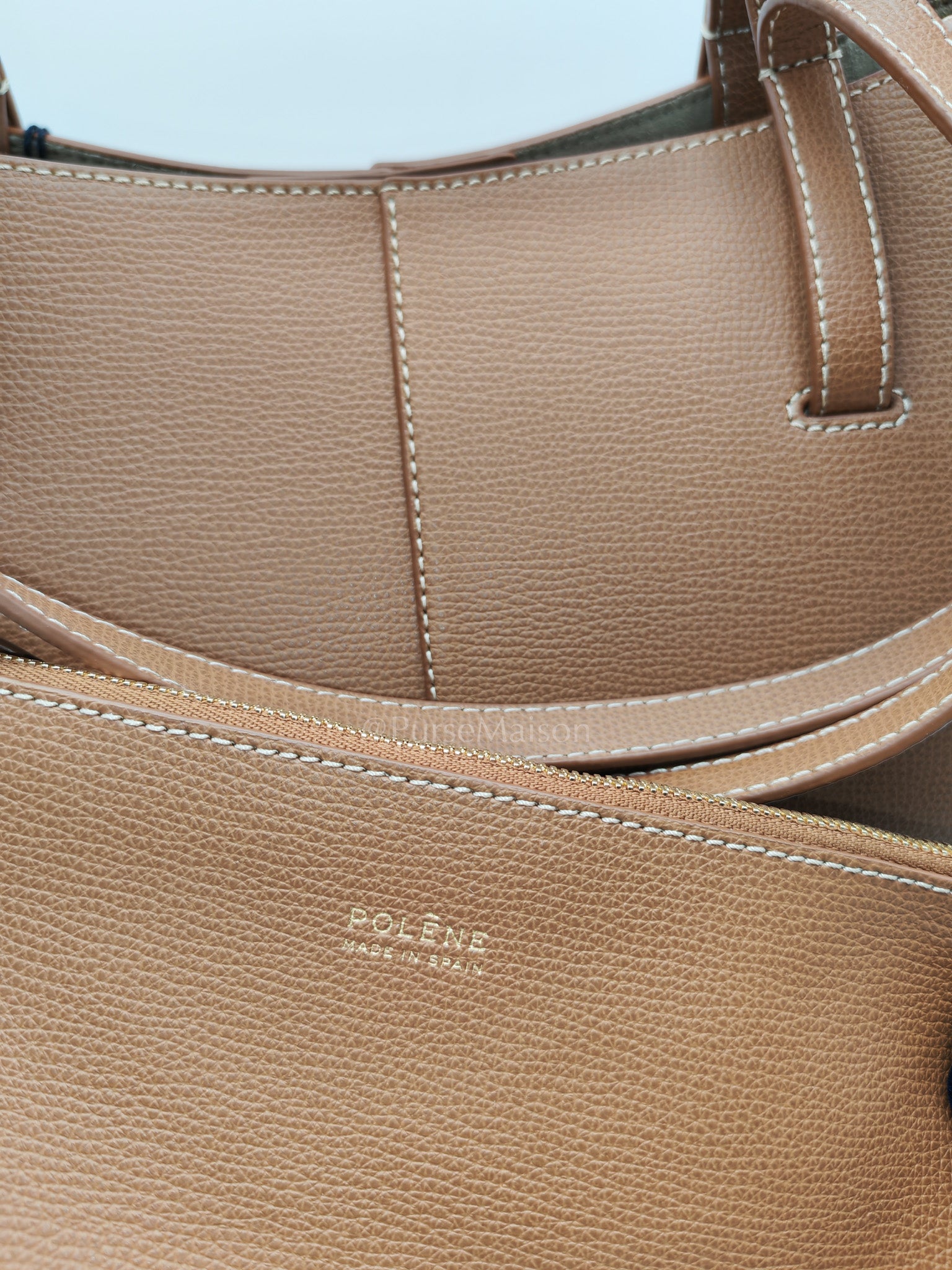 Cyme Mini in Camel Grained Leather | Purse Maison Luxury Bags Shop