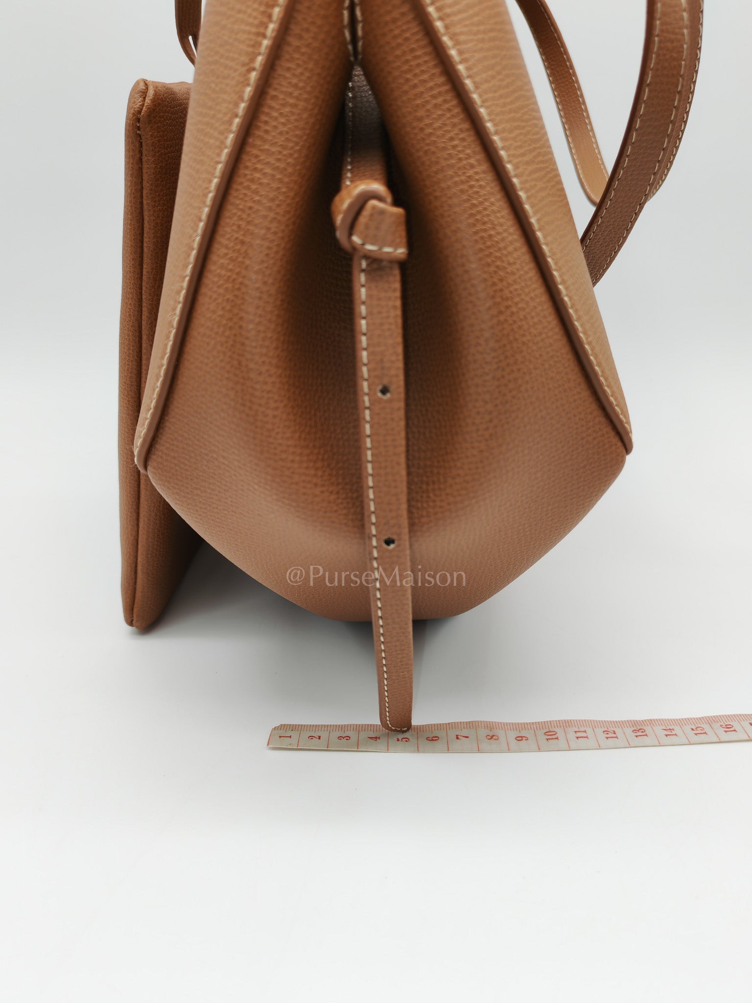 Cyme Mini in Camel Grained Leather | Purse Maison Luxury Bags Shop