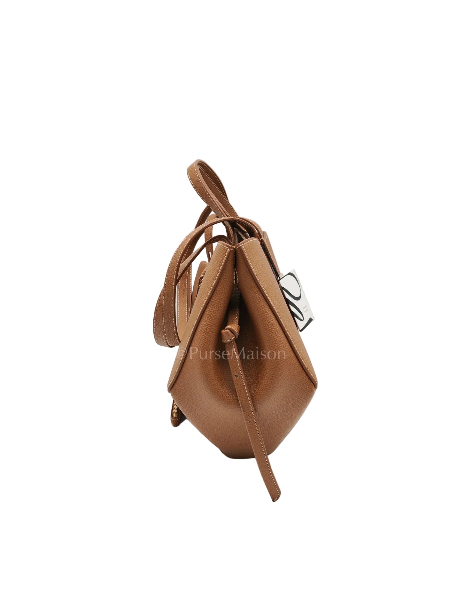 Cyme Mini in Camel Grained Leather | Purse Maison Luxury Bags Shop