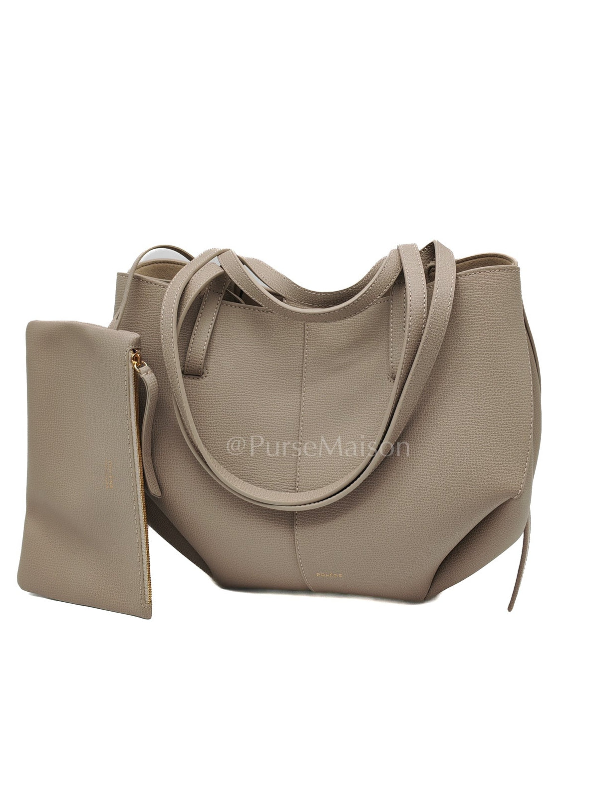 Cyme Mini in Taupe Graine Leather Tote Bag | Purse Maison Luxury Bags Shop