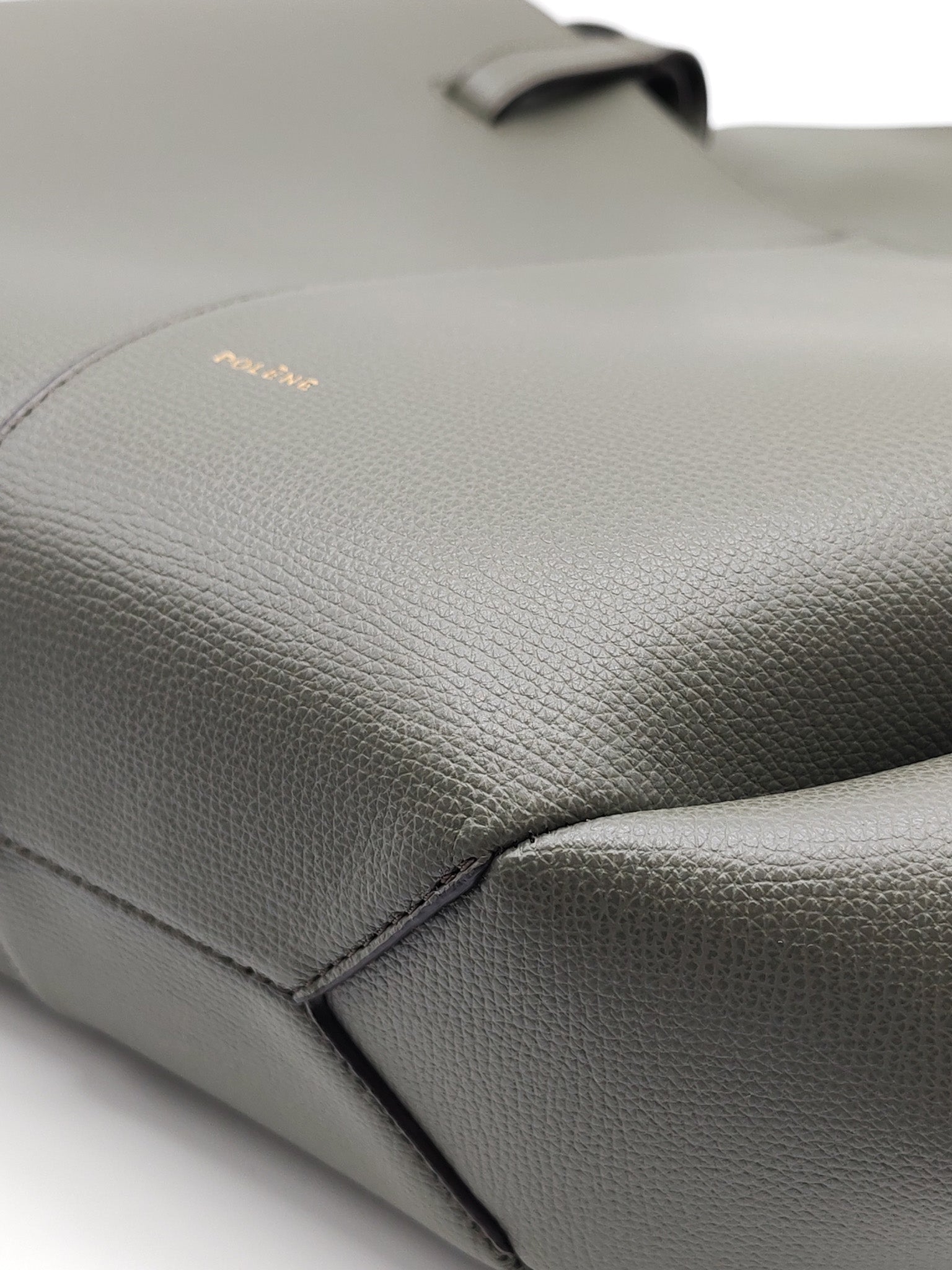 Cyme Shoulder Bag Large in Smoky Green Texture Leather | Purse Maison Luxury Bags Shop