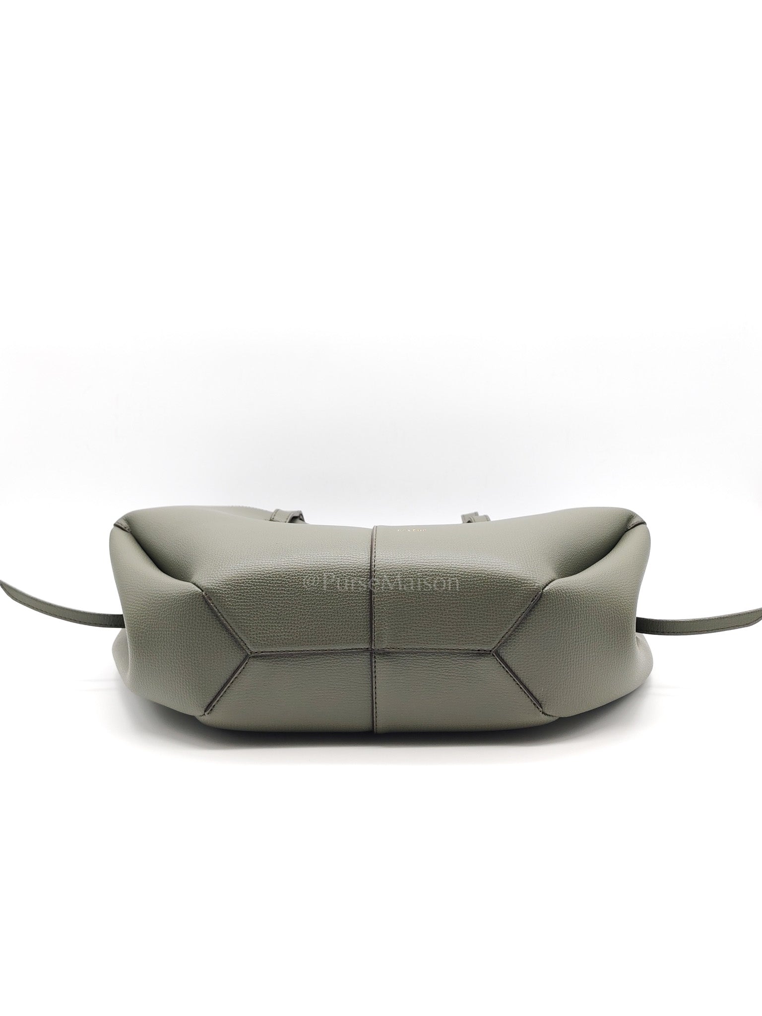 Cyme Shoulder Bag Large in Smoky Green Texture Leather | Purse Maison Luxury Bags Shop