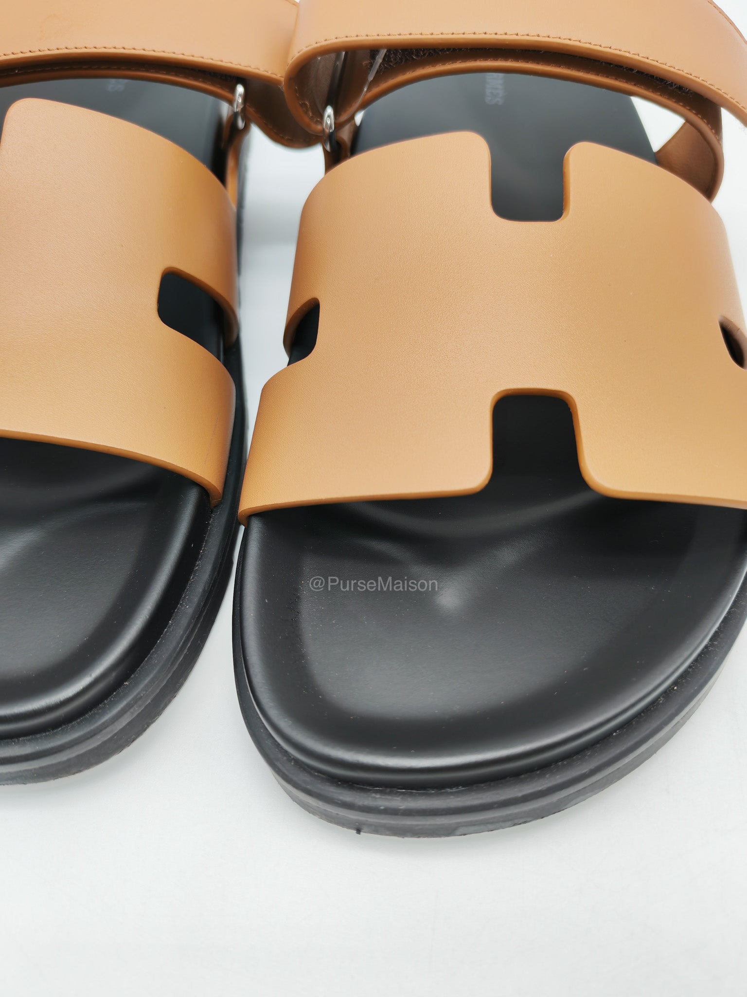 Hermes Chypre Sandal in Naturel Calfskin Leather Size 44 EU (29 cm)