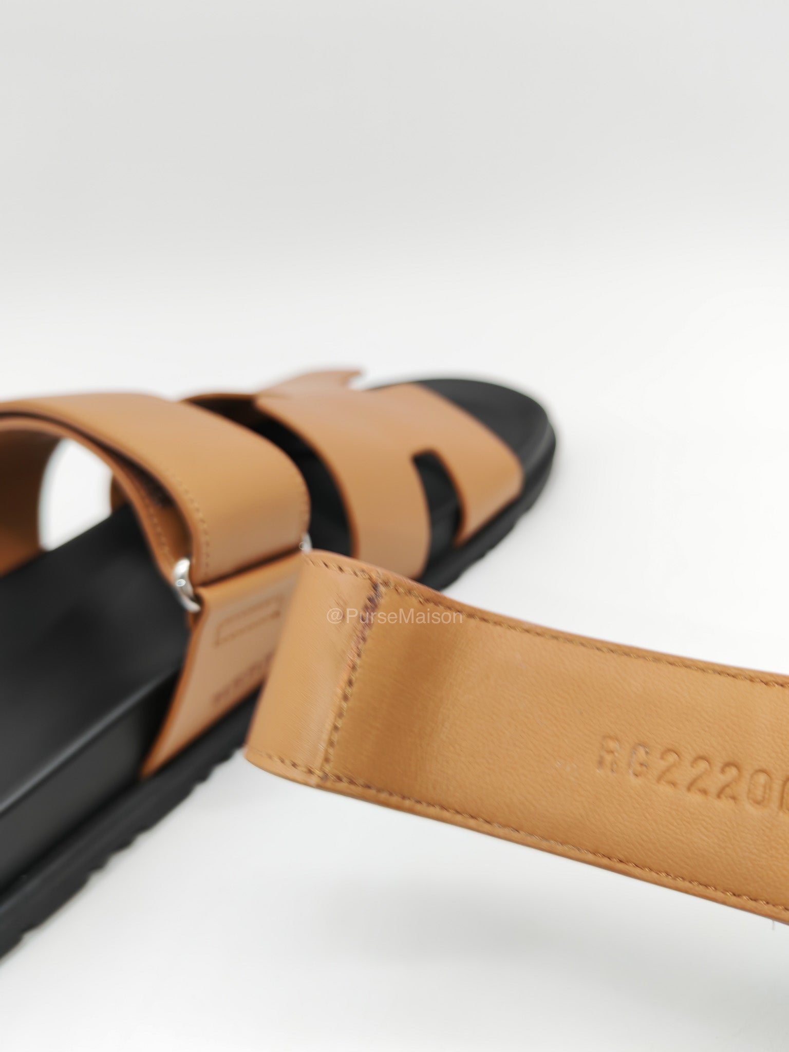 Hermes Chypre Sandal in Naturel Calfskin Leather Size 44 EU (29 cm)