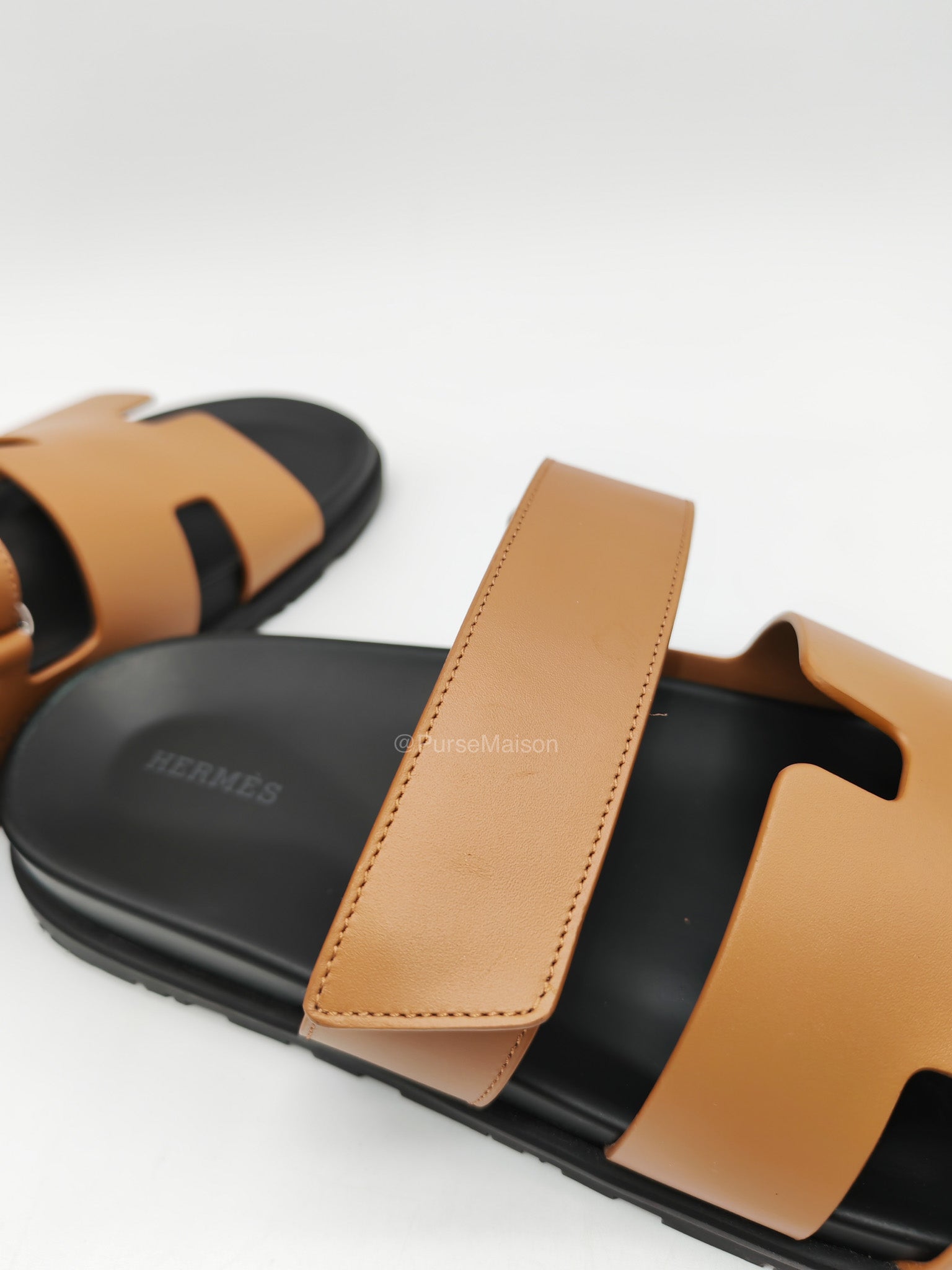 Hermes Chypre Sandal in Naturel Calfskin Leather Size 44 EU (29 cm)