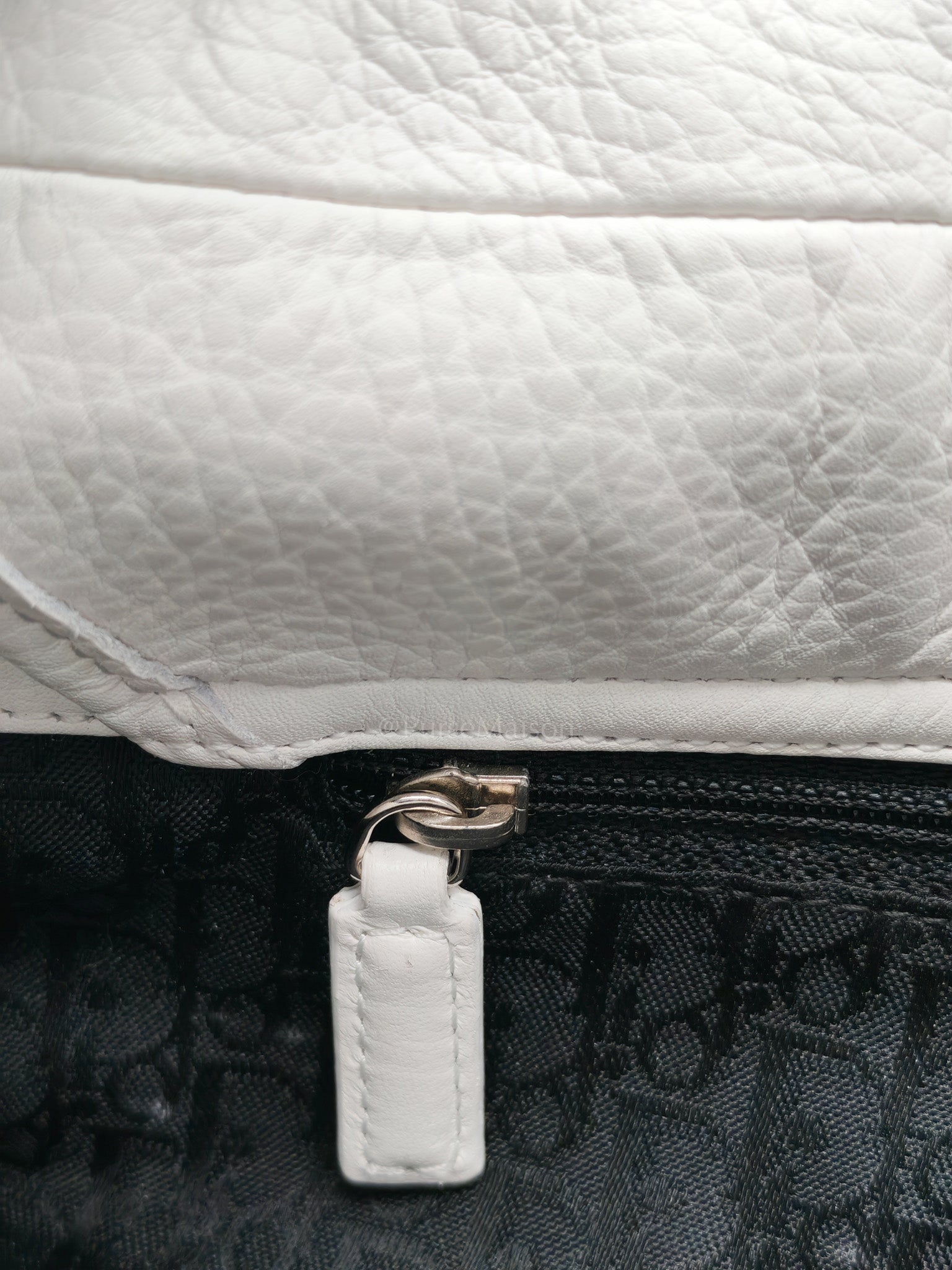 D Charm Pochette Shoulder Bag in White & Silver Hardware | Purse Maison Luxury Bags Shop