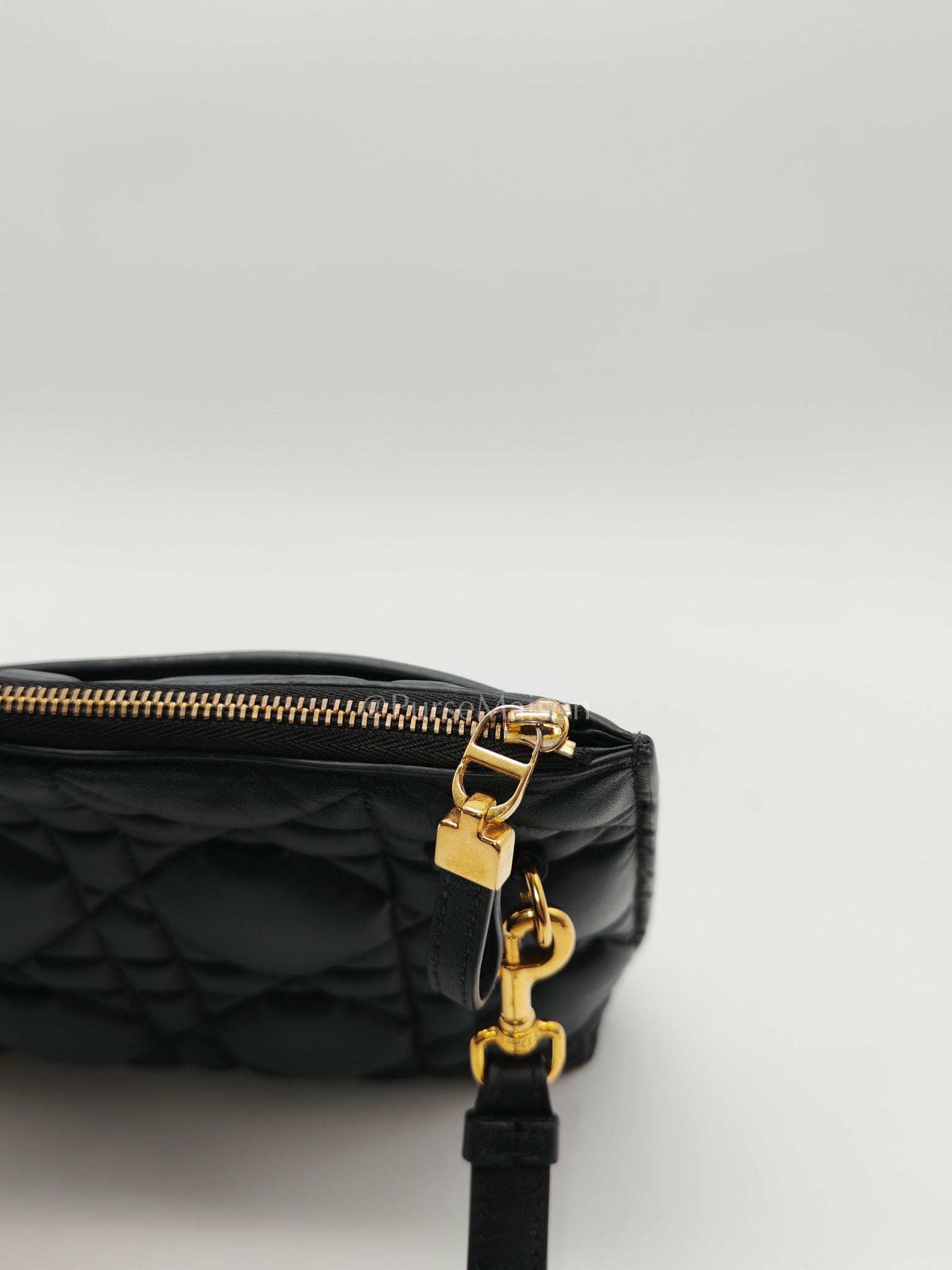 D-Every Large Black Cannage Quilt Lambskin Caro Pouch | Purse Maison Luxury Bags Shop