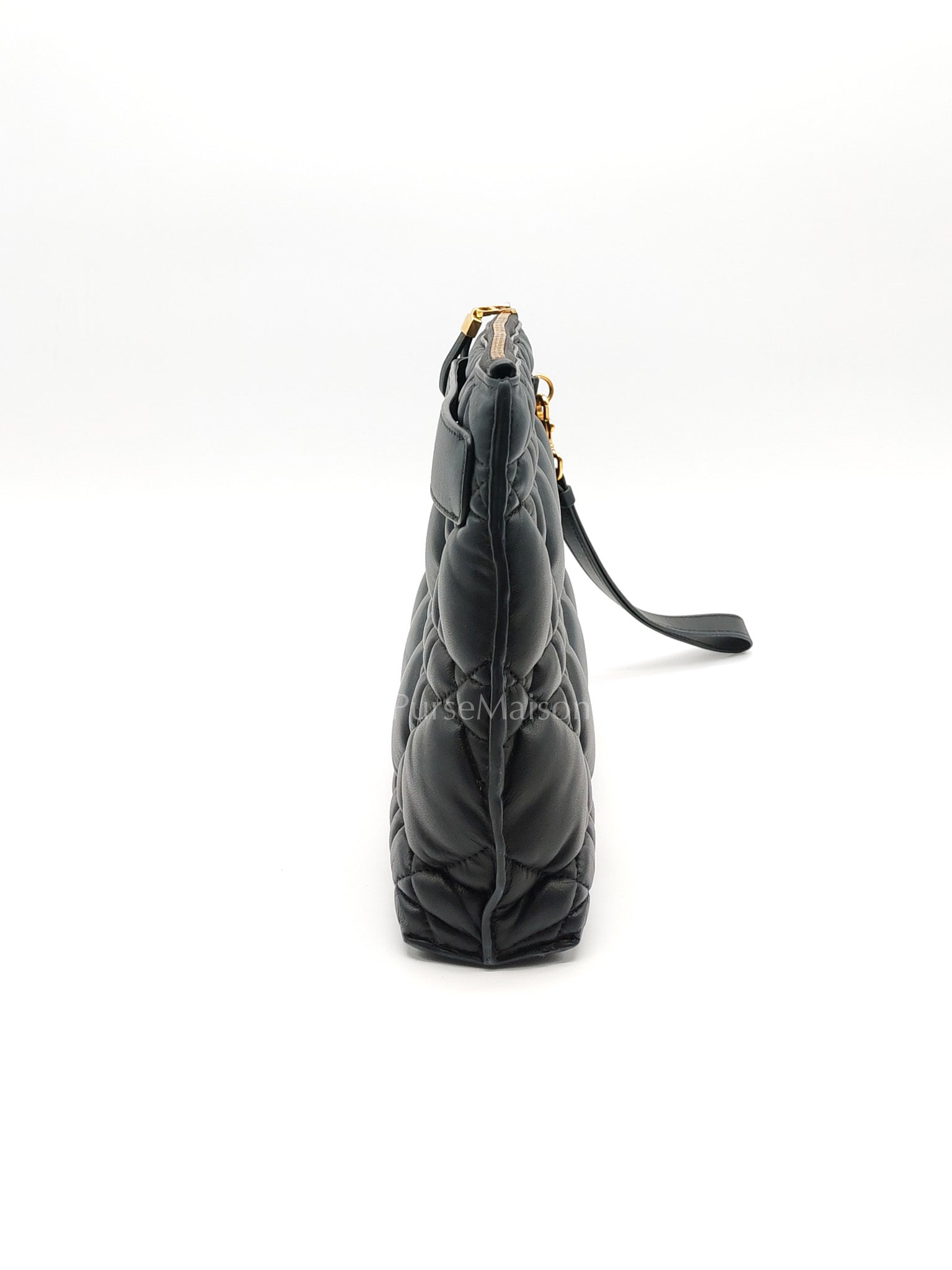 D-Every Large Black Cannage Quilt Lambskin Caro Pouch | Purse Maison Luxury Bags Shop