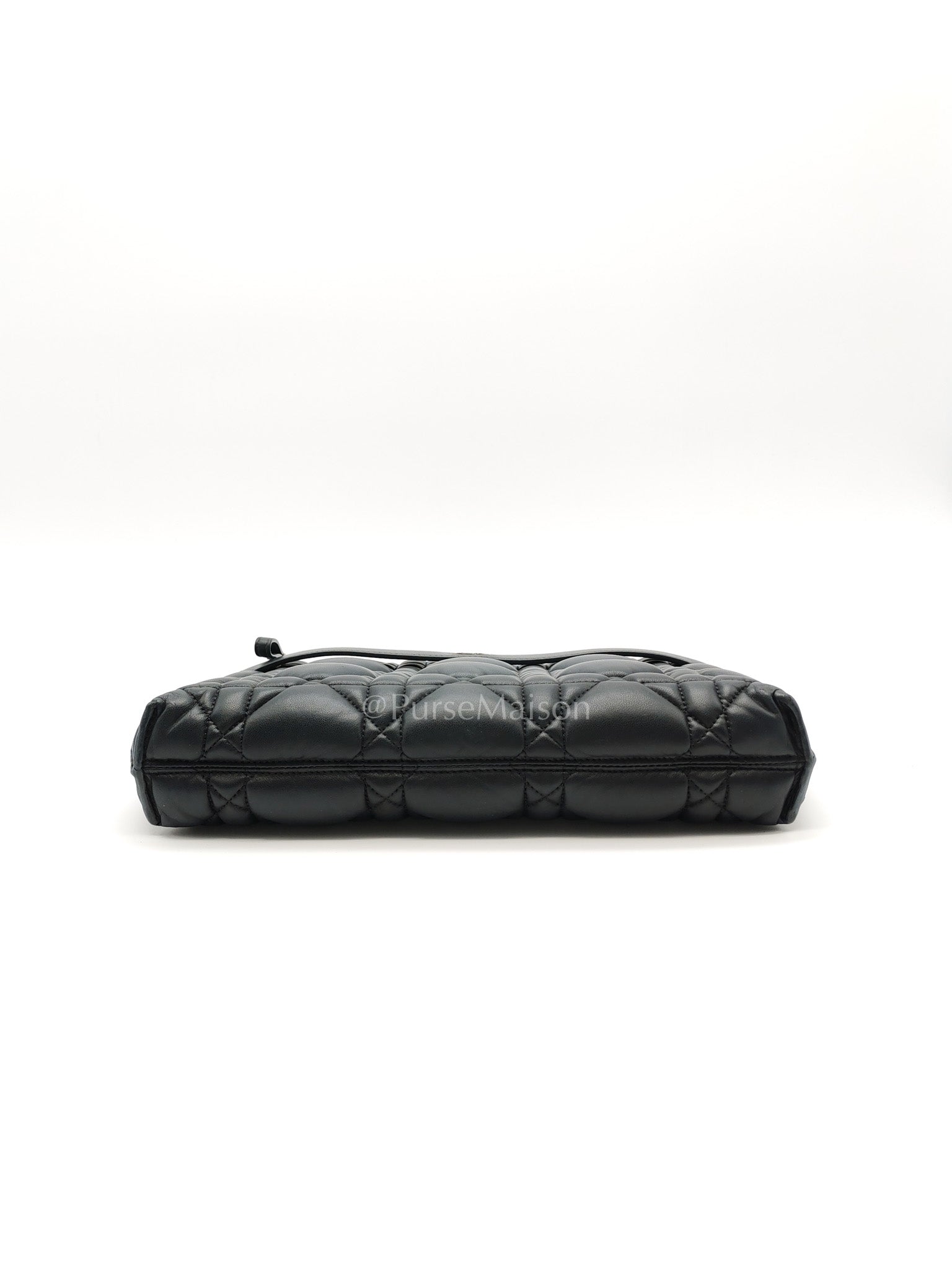 D-Every Large Black Cannage Quilt Lambskin Caro Pouch | Purse Maison Luxury Bags Shop