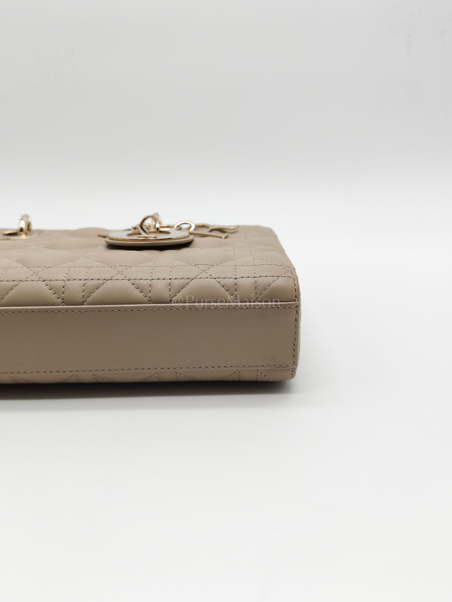 D-Joy Medium Sable Cannage lambskin Leather in Light Gold Hardware | Purse Maison Luxury Bags Shop
