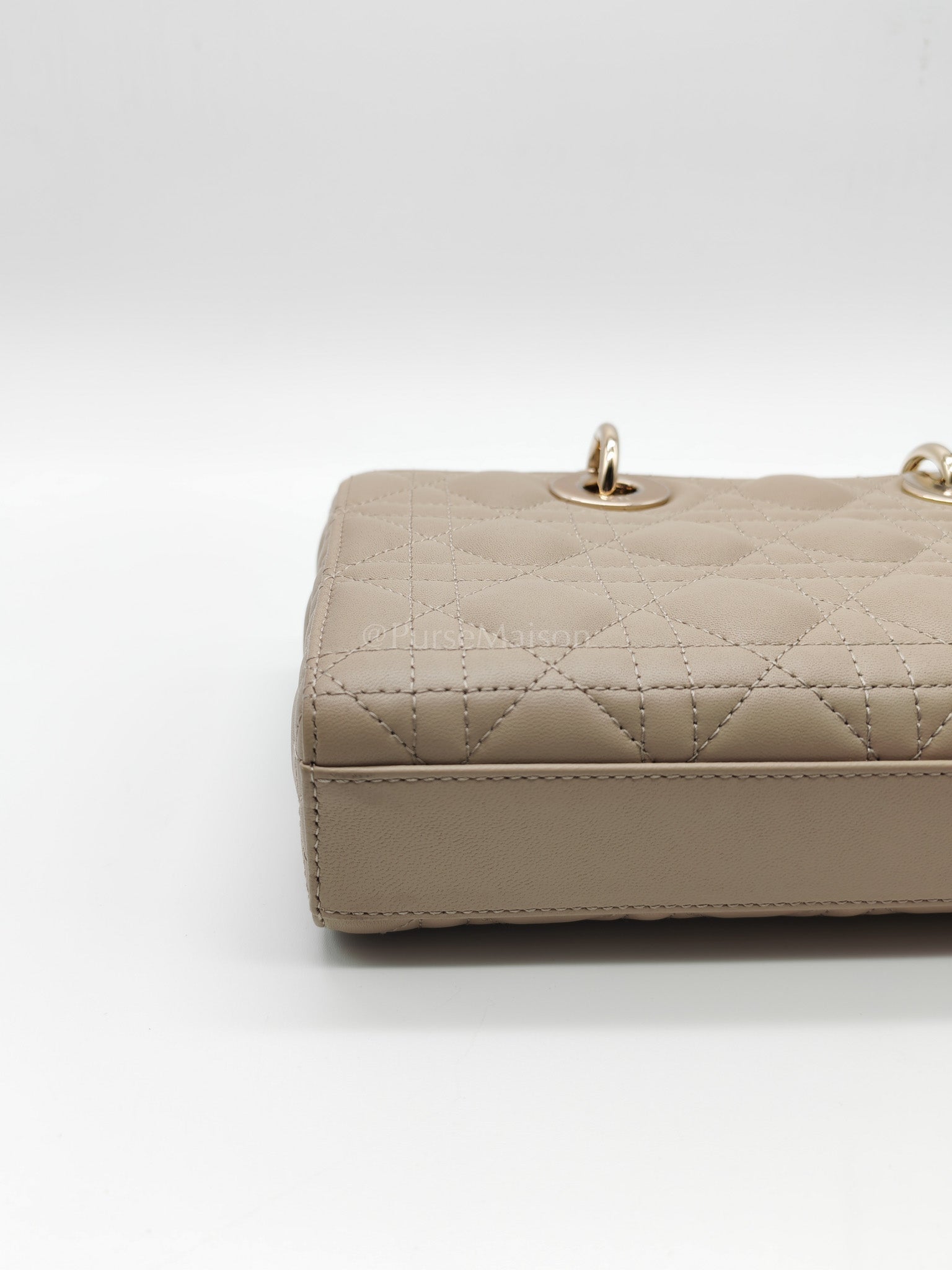 D-Joy Medium Sable Cannage lambskin Leather in Light Gold Hardware | Purse Maison Luxury Bags Shop