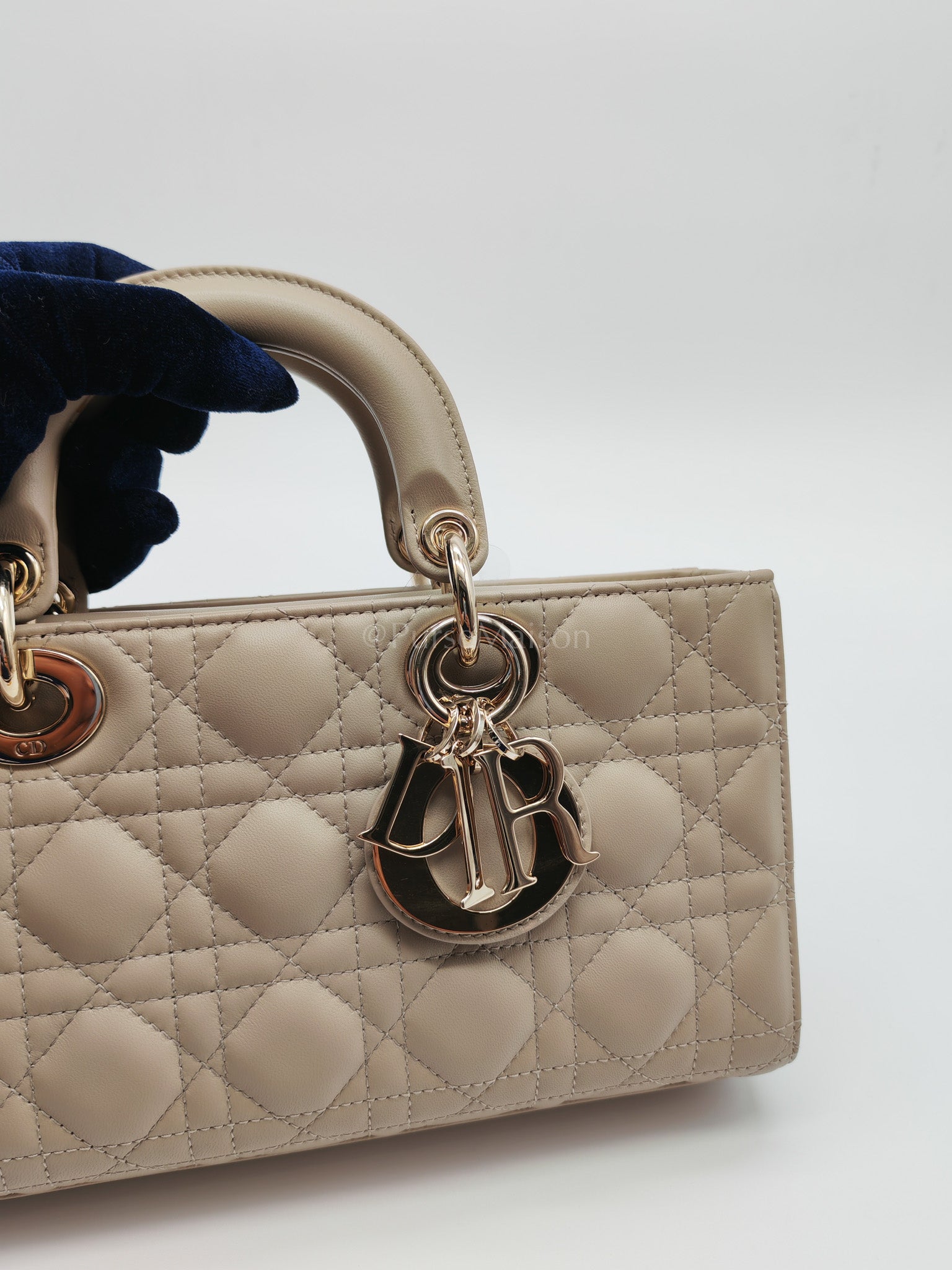 D-Joy Medium Sable Cannage lambskin Leather in Light Gold Hardware | Purse Maison Luxury Bags Shop