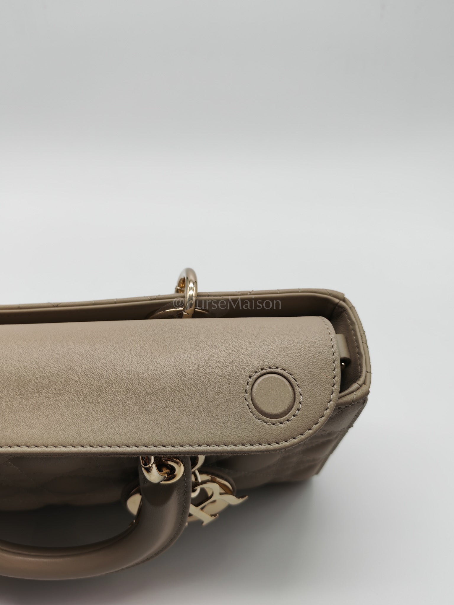 D-Joy Medium Sable Cannage lambskin Leather in Light Gold Hardware | Purse Maison Luxury Bags Shop