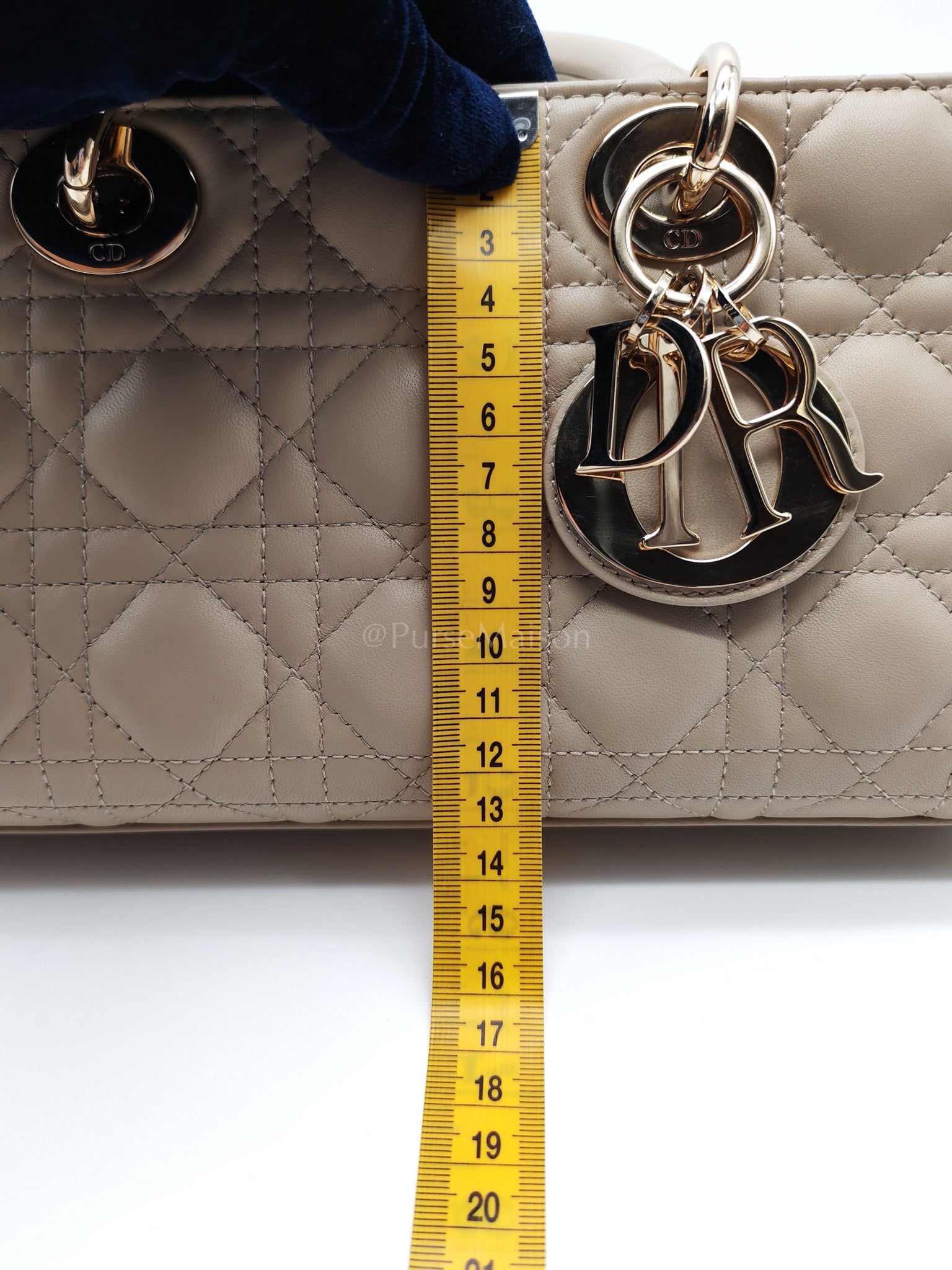 D-Joy Medium Sable Cannage lambskin Leather in Light Gold Hardware | Purse Maison Luxury Bags Shop