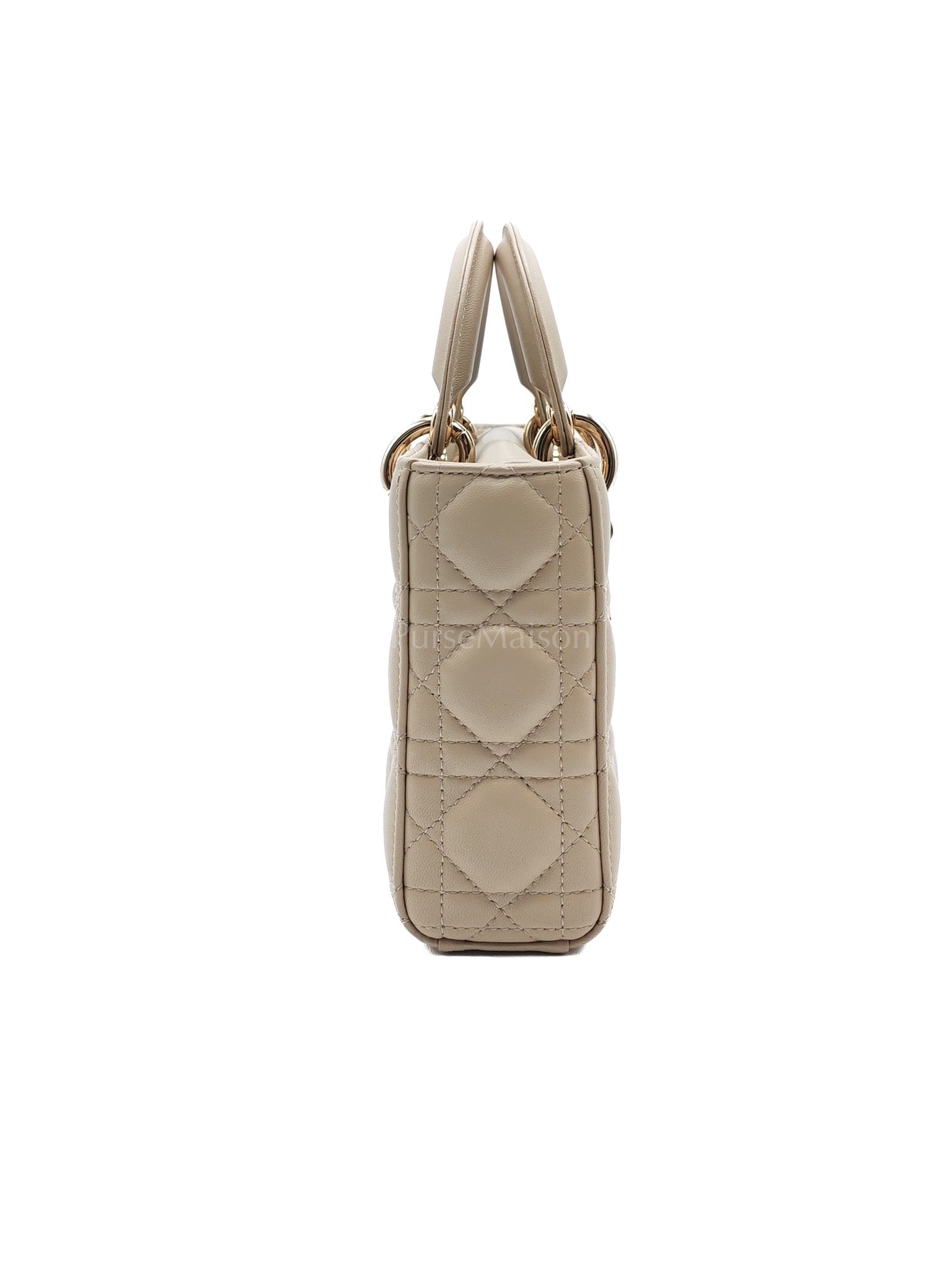 D-Joy Medium Sable Cannage lambskin Leather in Light Gold Hardware | Purse Maison Luxury Bags Shop