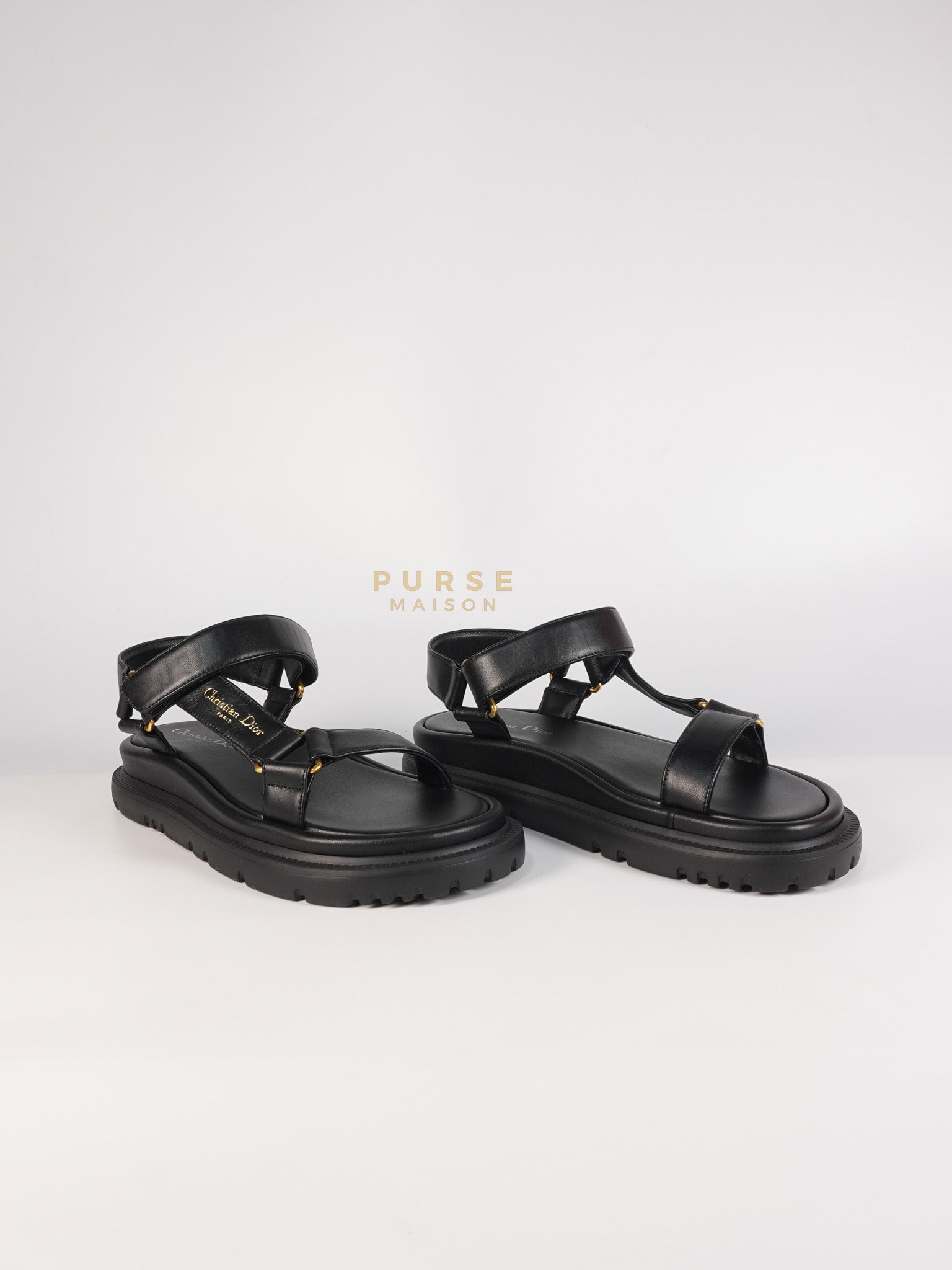 D Wave Sandals in Black Size 37 EU (23.5cm) | Purse Maison Luxury Bags Shop