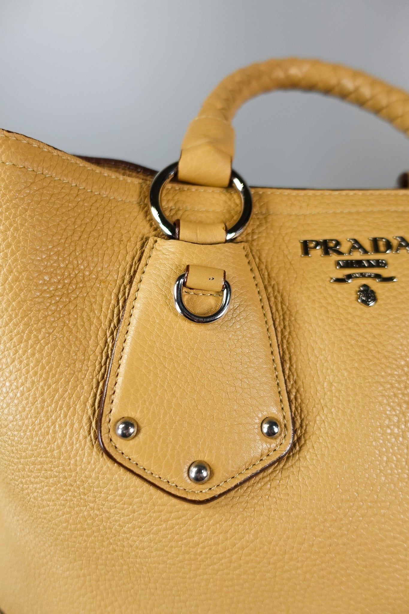 Daino Vitello Braided Handle Open Tote Bag | Purse Maison Luxury Bags Shop