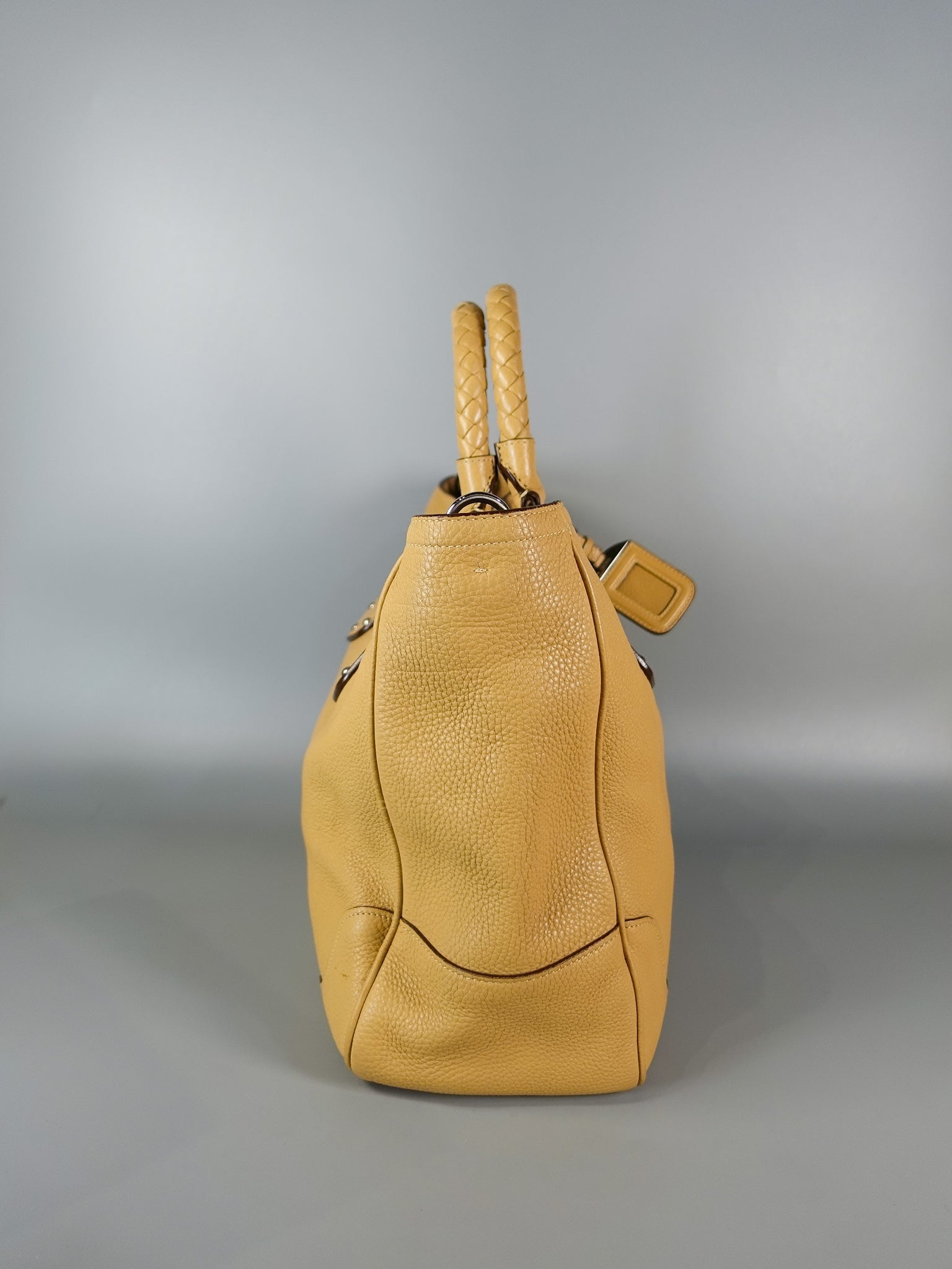 Daino Vitello Braided Handle Open Tote Bag | Purse Maison Luxury Bags Shop