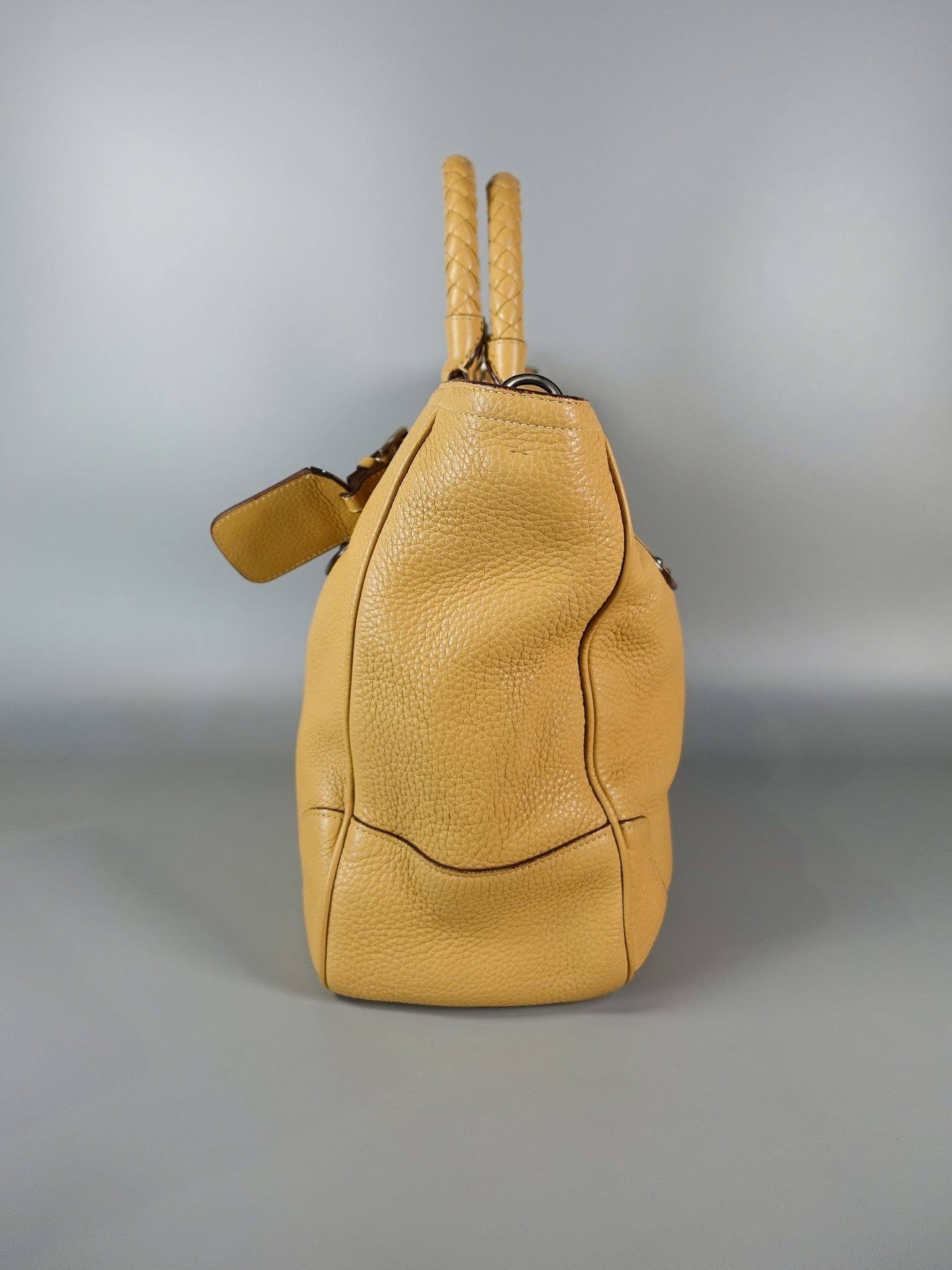 Daino Vitello Braided Handle Open Tote Bag | Purse Maison Luxury Bags Shop