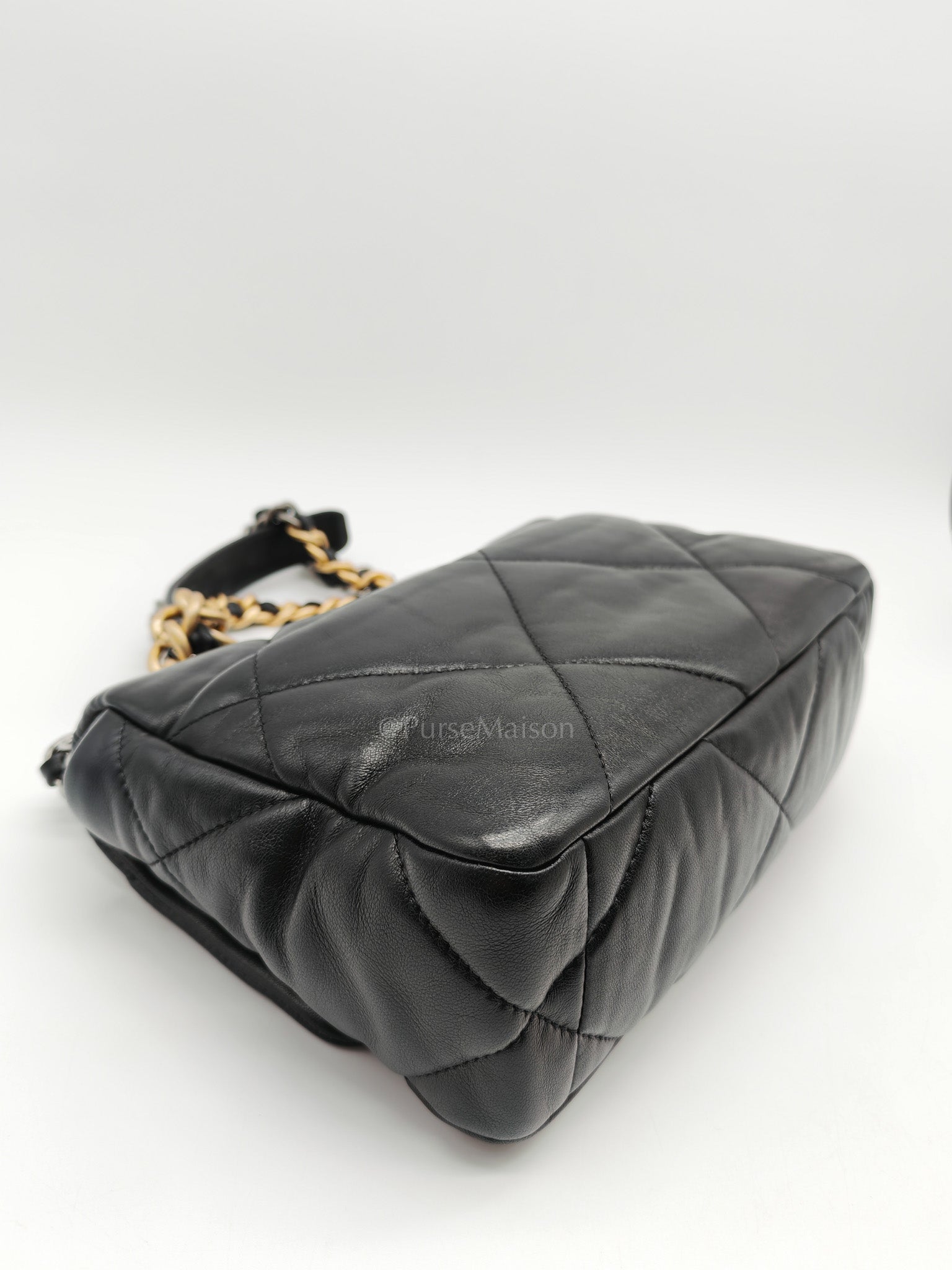 Chanel 19 Small in Black Quilted Lambskin Leather and Mixed hardware Series 30