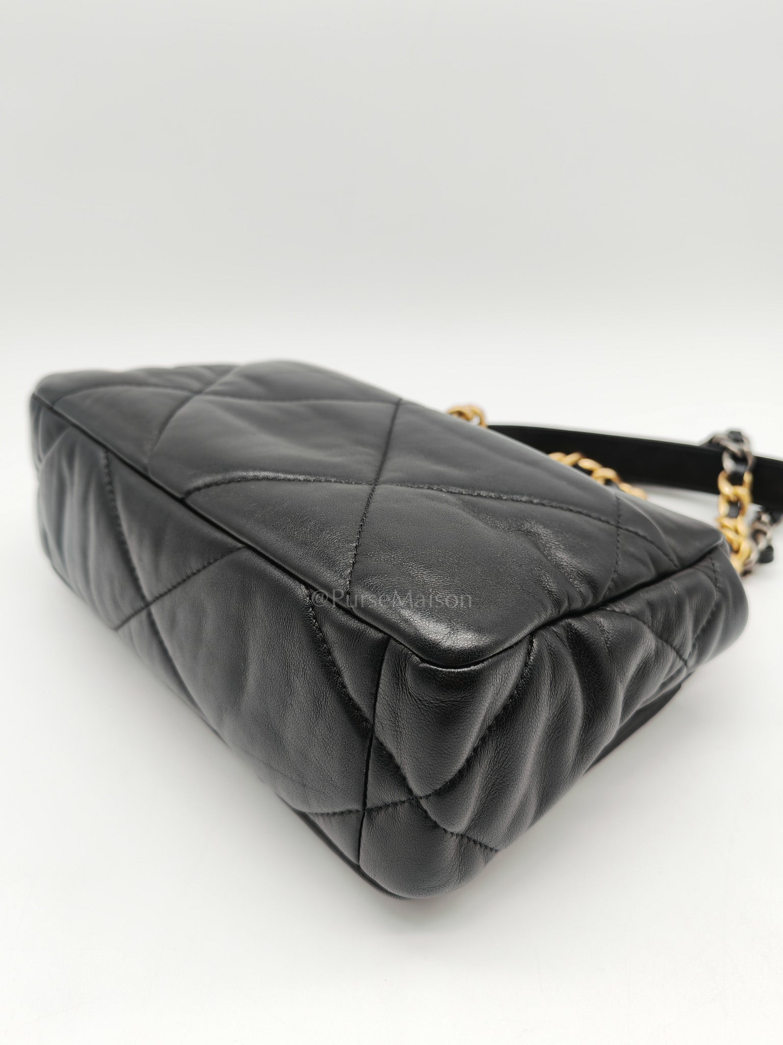 Chanel 19 Small in Black Quilted Lambskin Leather and Mixed hardware Series 30