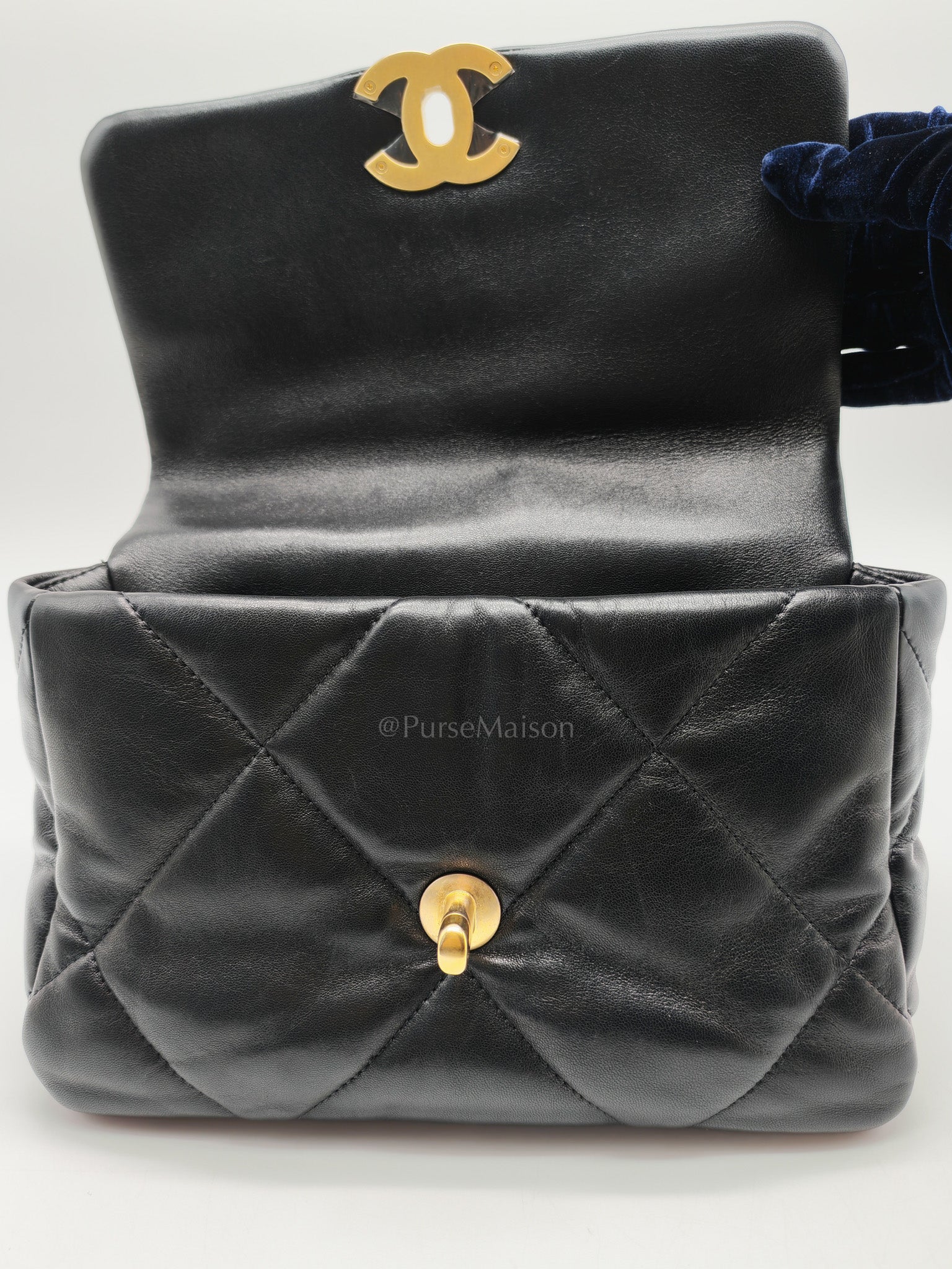 Chanel 19 Small in Black Quilted Lambskin Leather and Mixed hardware Series 30