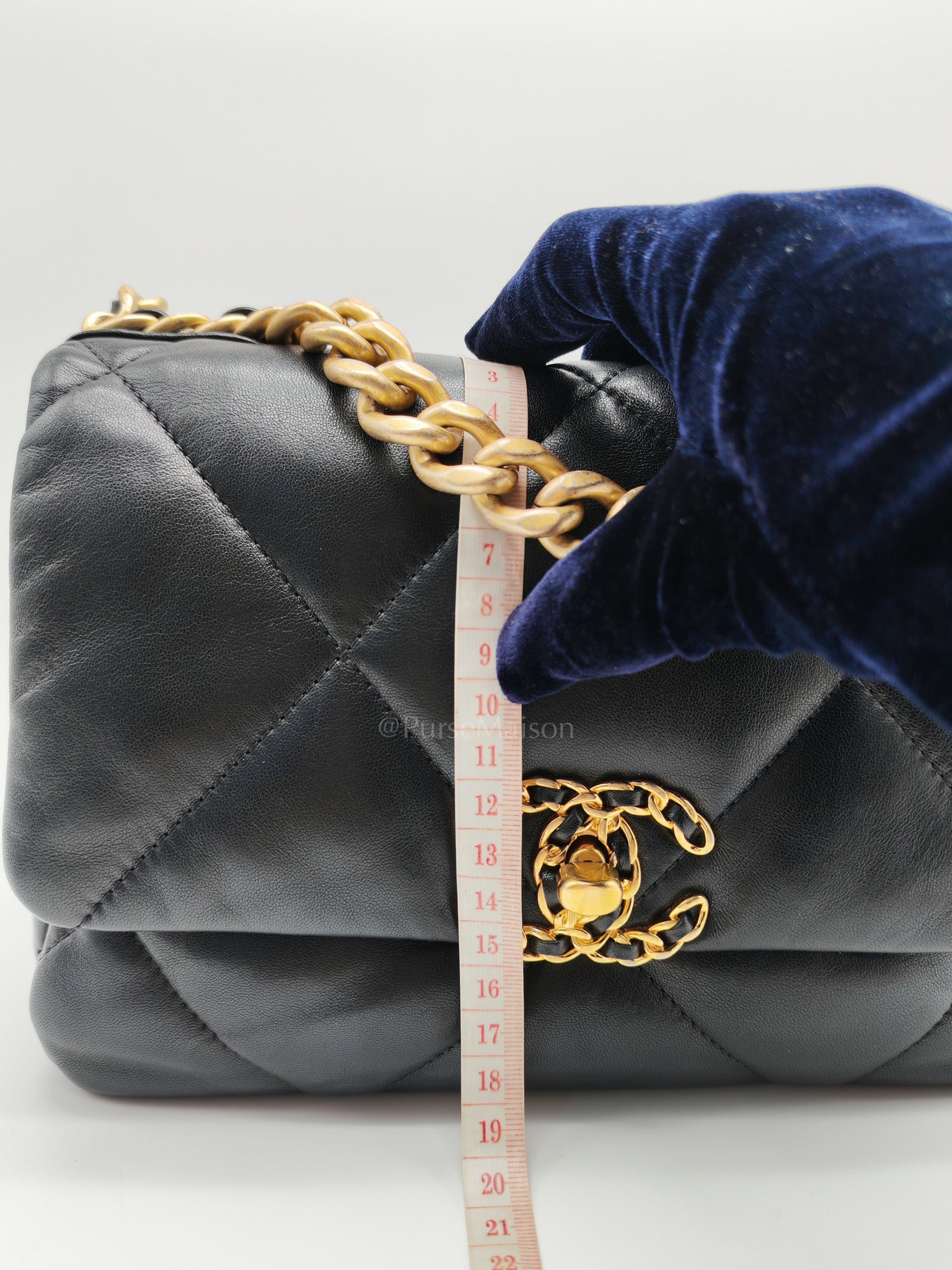 Chanel 19 Small in Black Quilted Lambskin Leather and Mixed hardware Series 30