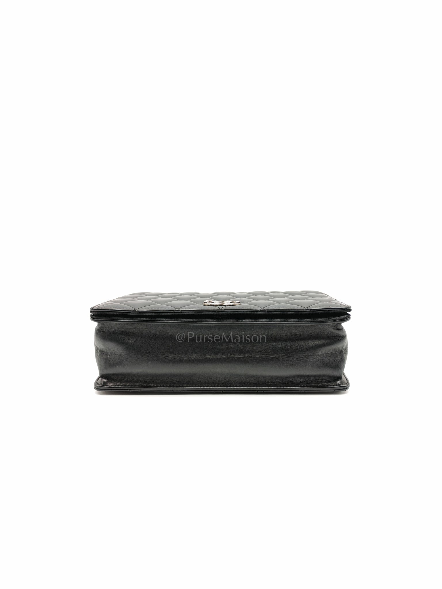 Ballerine Flap Bag in Black/Tan Quilted Lambskin Leather & Ruthenium Hardware Series 23