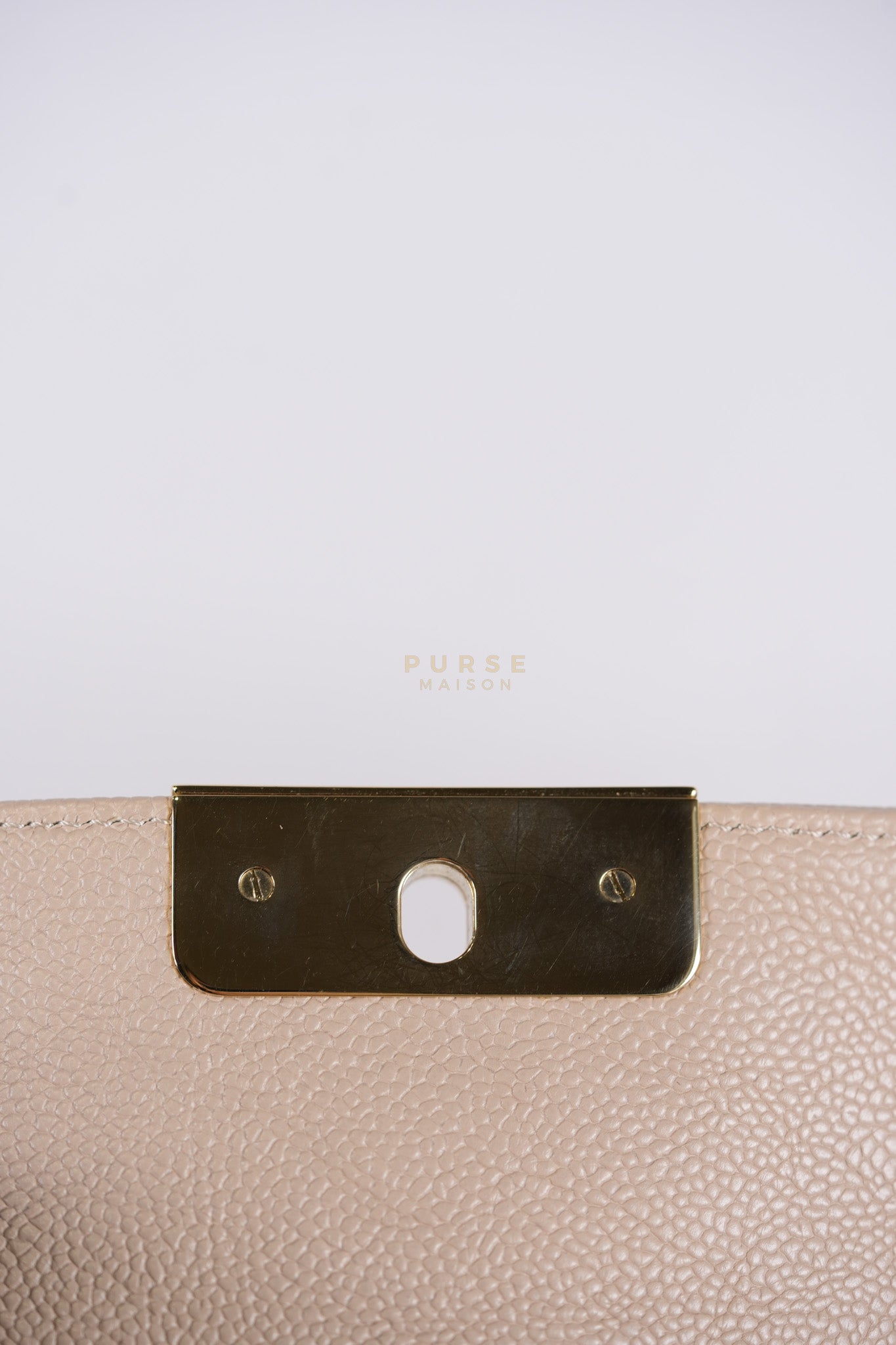 Data Center Backpack in Beige Caviar Leather and Gold Hardware Series 24 | Purse Maison Luxury Bags Shop