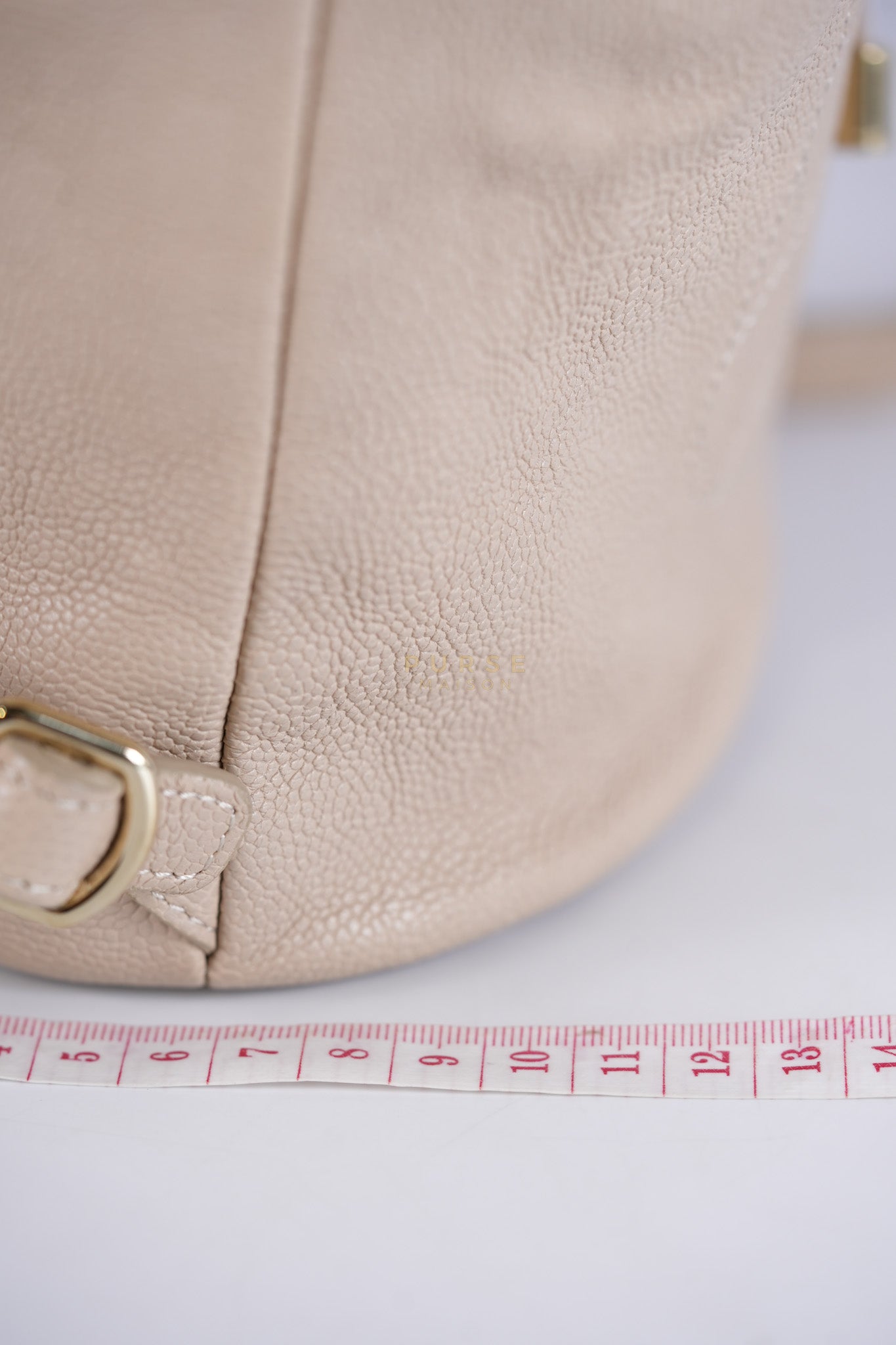 Data Center Backpack in Beige Caviar Leather and Gold Hardware Series 24 | Purse Maison Luxury Bags Shop