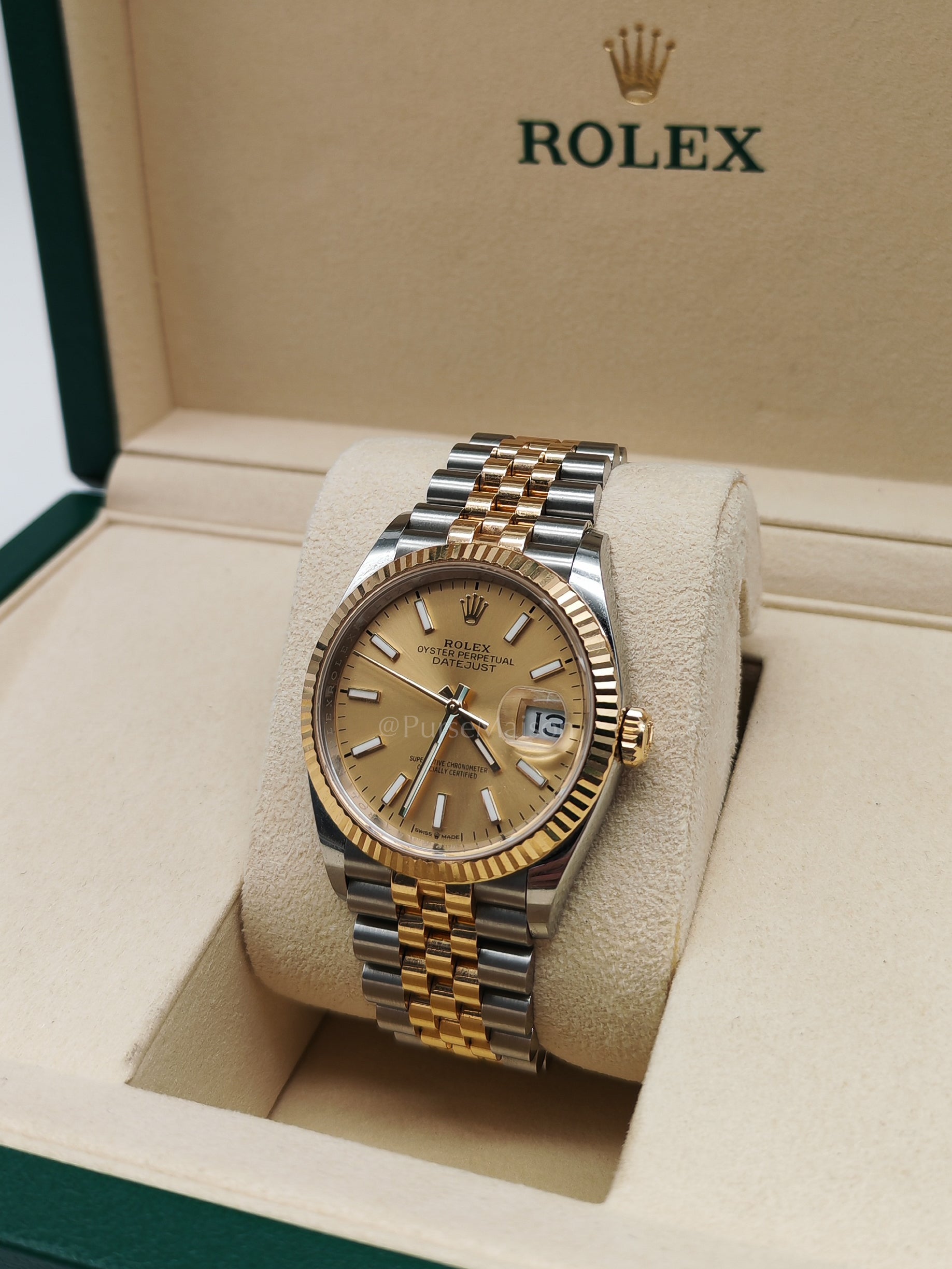 Datejust 36mm Reference 126233 Oyster Steel Yellow Gold Two Tone and Champagne Dial Jubilee Bracelet | Purse Maison Luxury Bags Shop