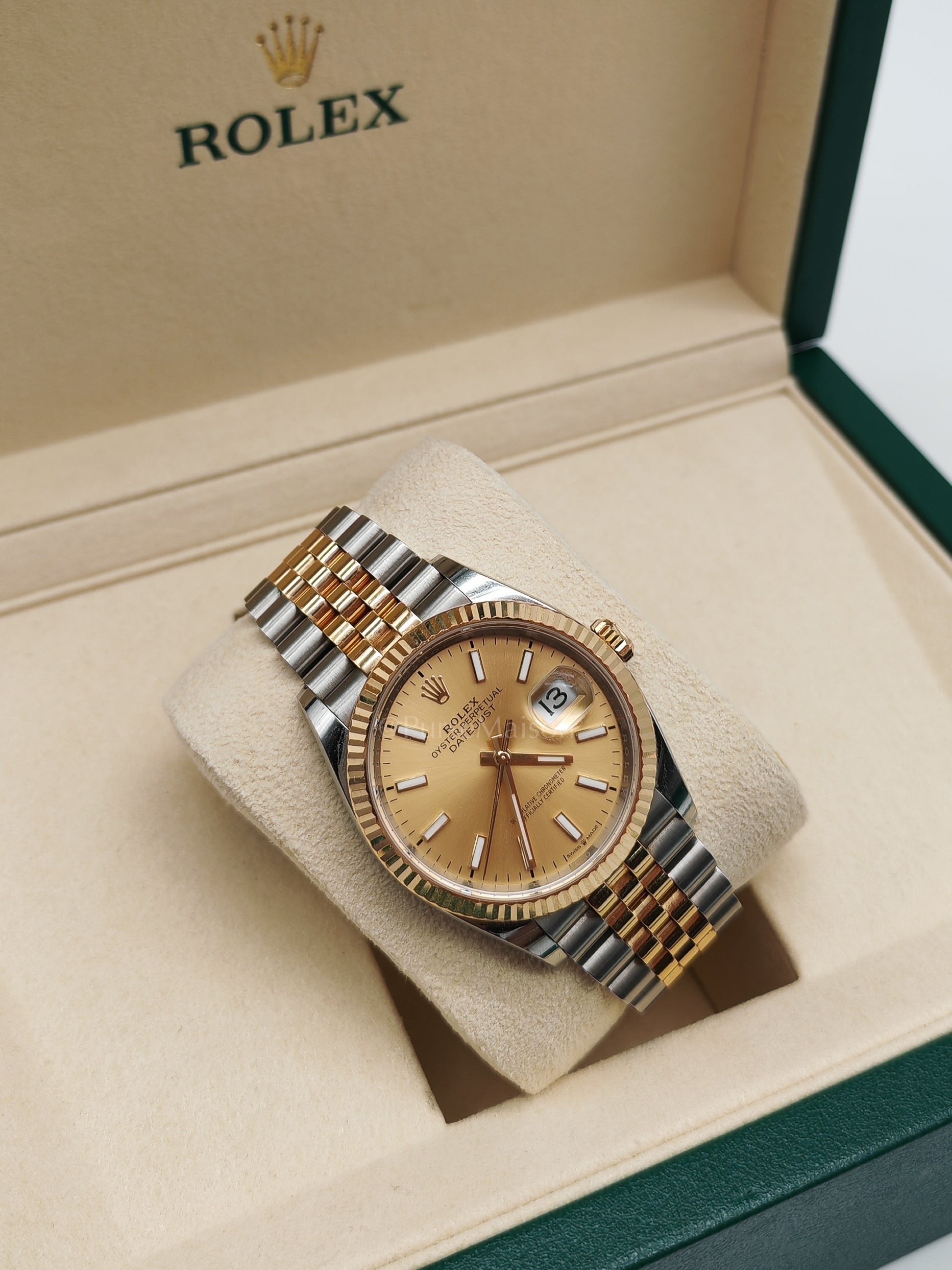 Datejust 36mm Reference 126233 Oyster Steel Yellow Gold Two Tone and Champagne Dial Jubilee Bracelet | Purse Maison Luxury Bags Shop