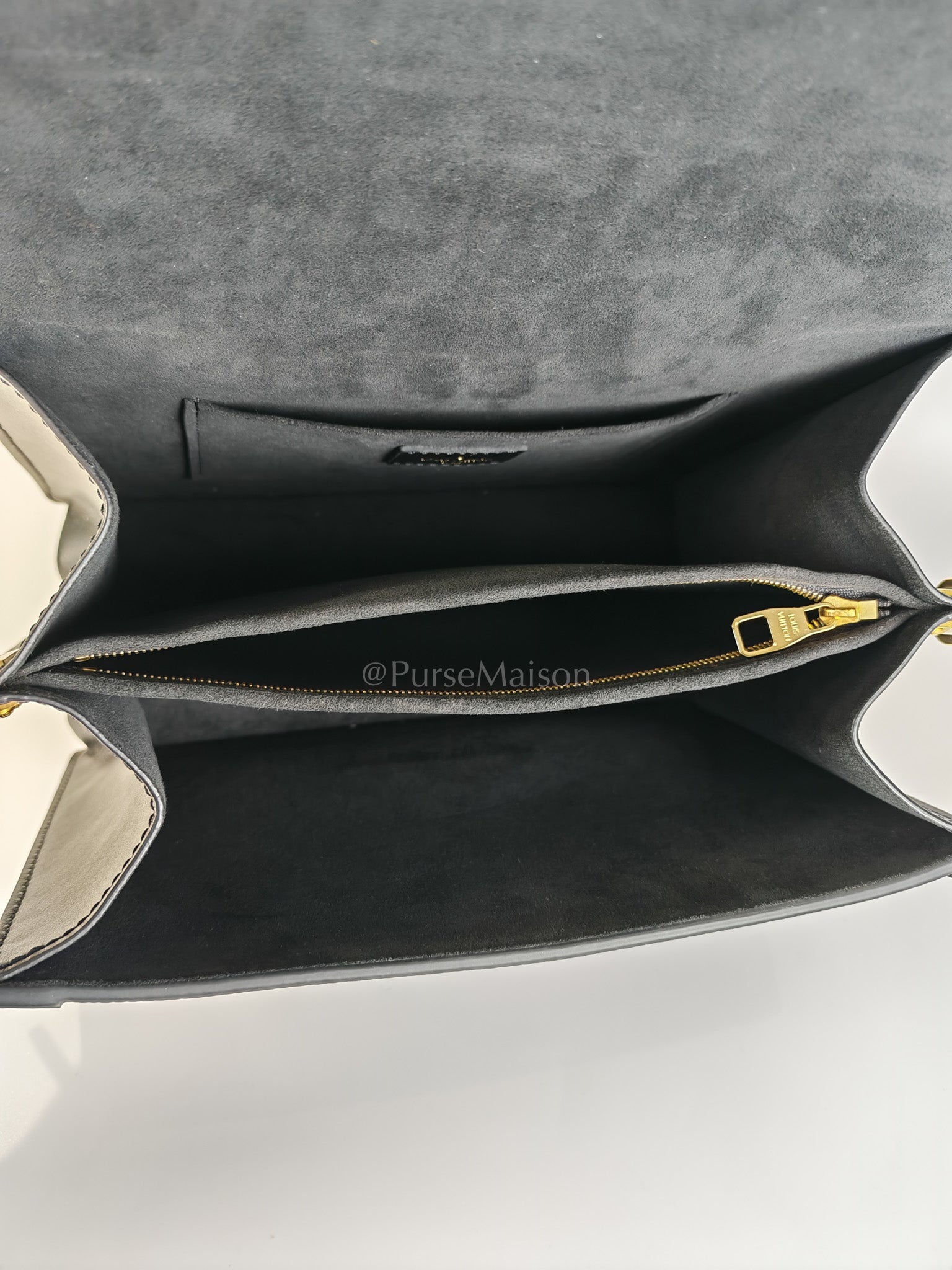 Dauphine MM in Black Epi Leather Shoulder Bag (Microchip) | Purse Maison Luxury Bags Shop