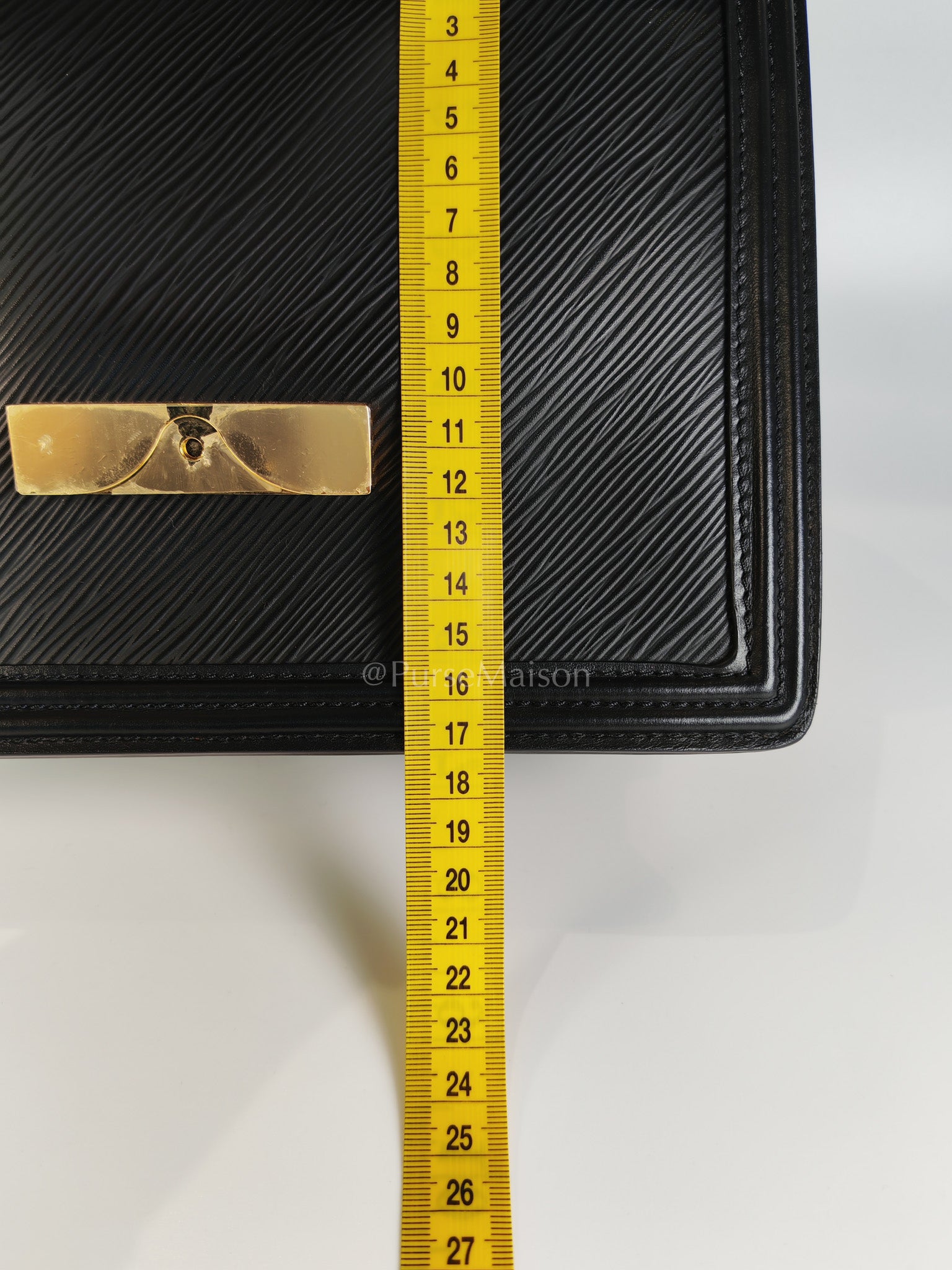 Dauphine MM in Black Epi Leather Shoulder Bag (Microchip) | Purse Maison Luxury Bags Shop