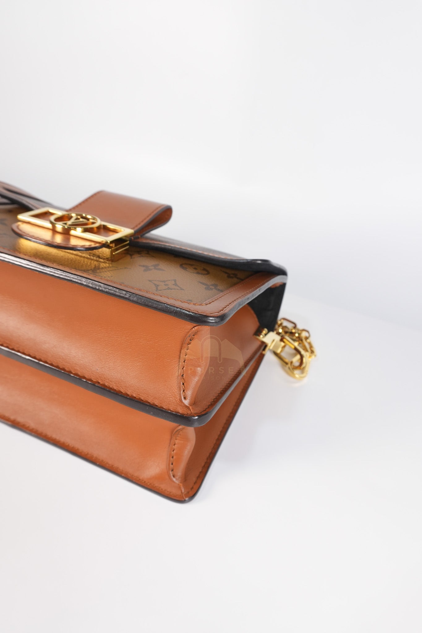 Dauphine MM Shoulder Bag in Reverse Monogram Canvas & Gold Hardware (Date Code: CA4109) | Purse Maison Luxury Bags Shop