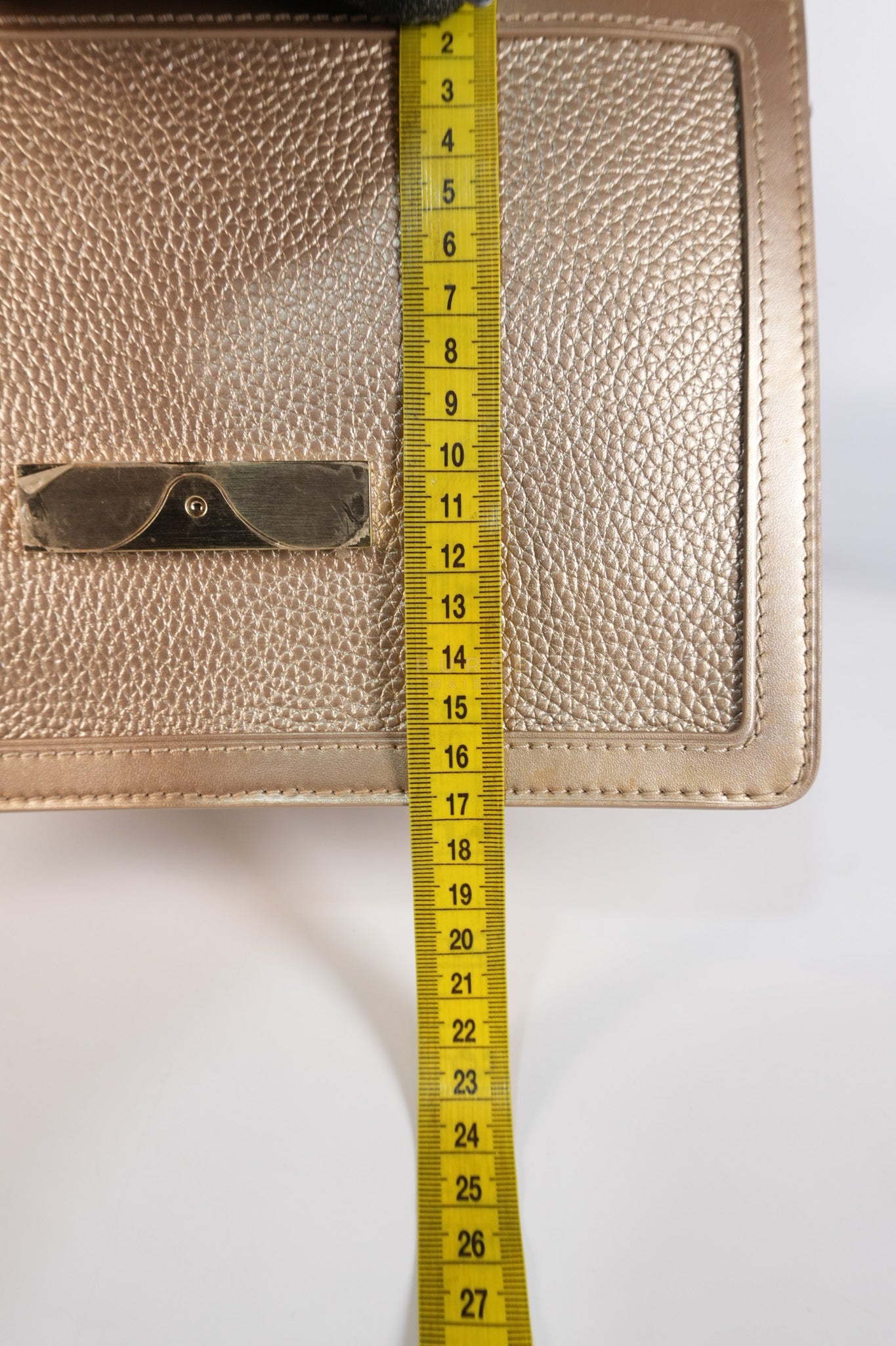 Dauphine PM in Metallic Gold Grained Calfskin Leather (Microchip) | Purse Maison Luxury Bags Shop