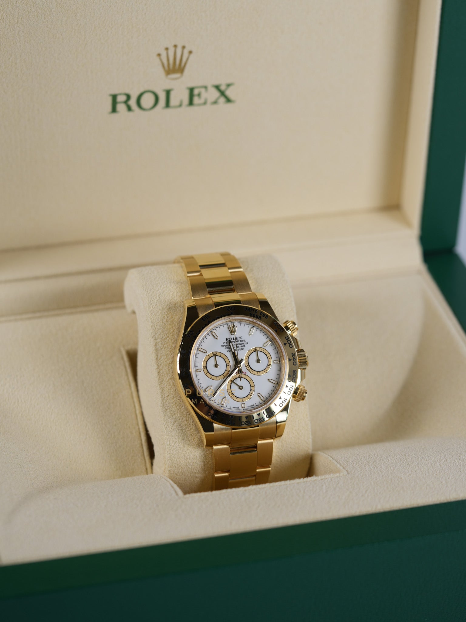 Daytona 40mm Full Gold Stainless Strap (Reference Number 126508) | Purse Maison Luxury Bags Shop