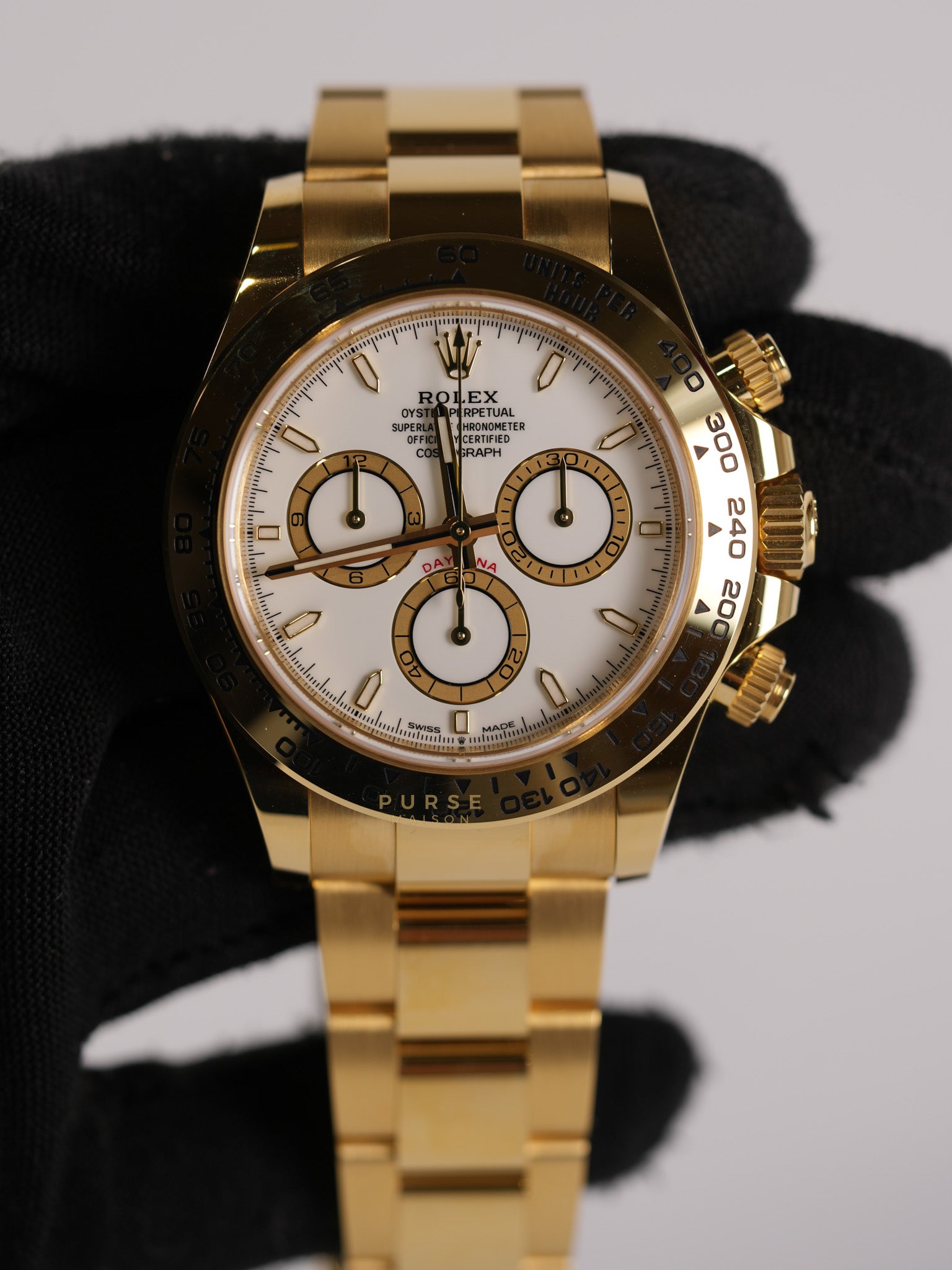 Daytona 40mm Full Gold Stainless Strap (Reference Number 126508) | Purse Maison Luxury Bags Shop