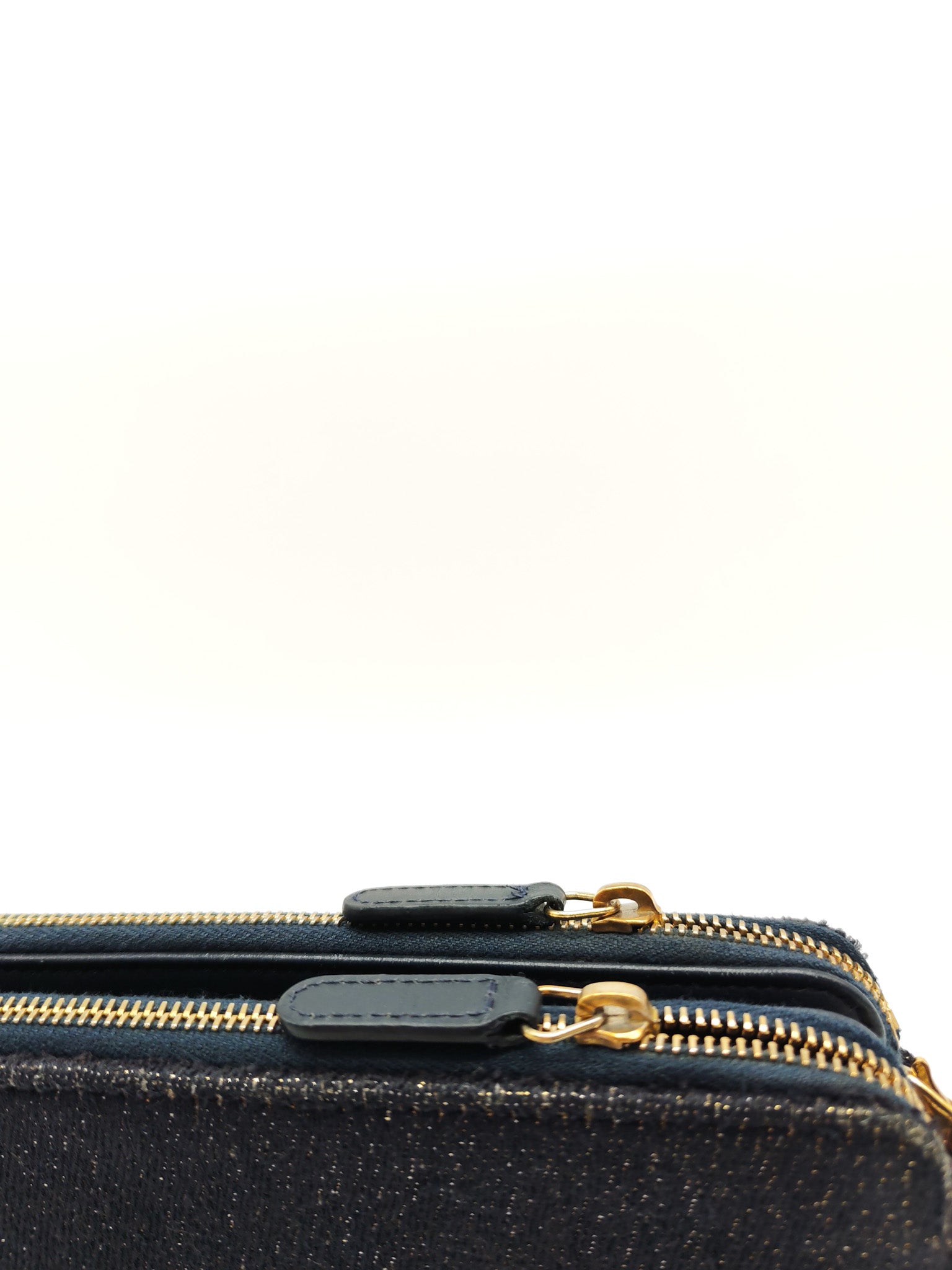 Deauville Denim Double Zip Clutch Chain Bag Series 28 | Purse Maison Luxury Bags Shop