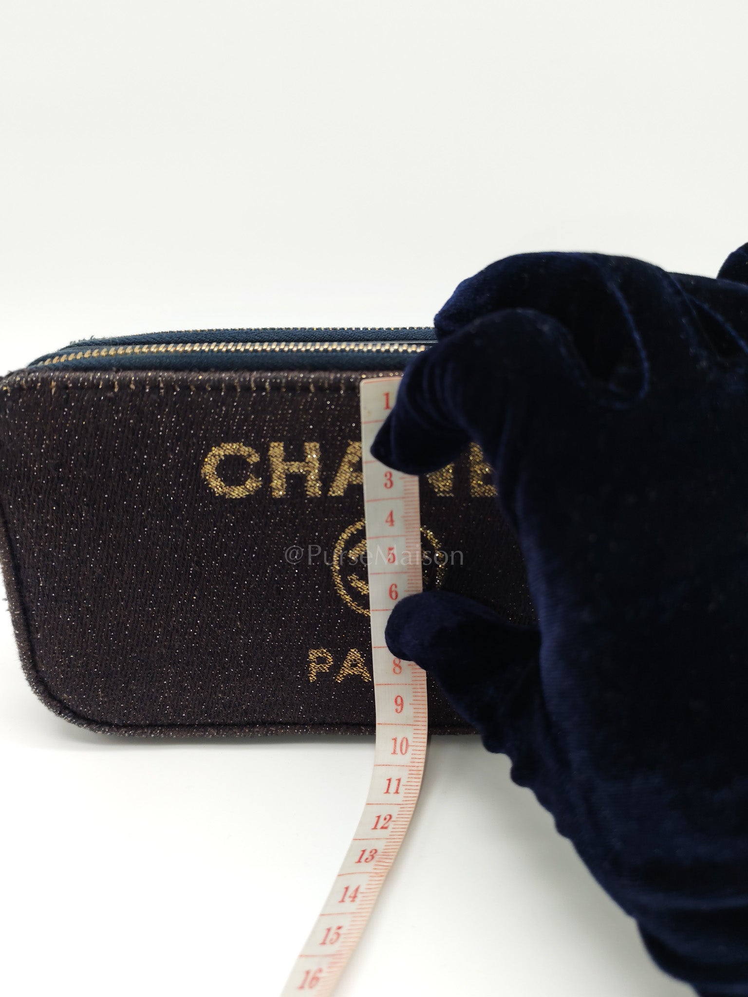Deauville Denim Double Zip Clutch Chain Bag Series 28 | Purse Maison Luxury Bags Shop