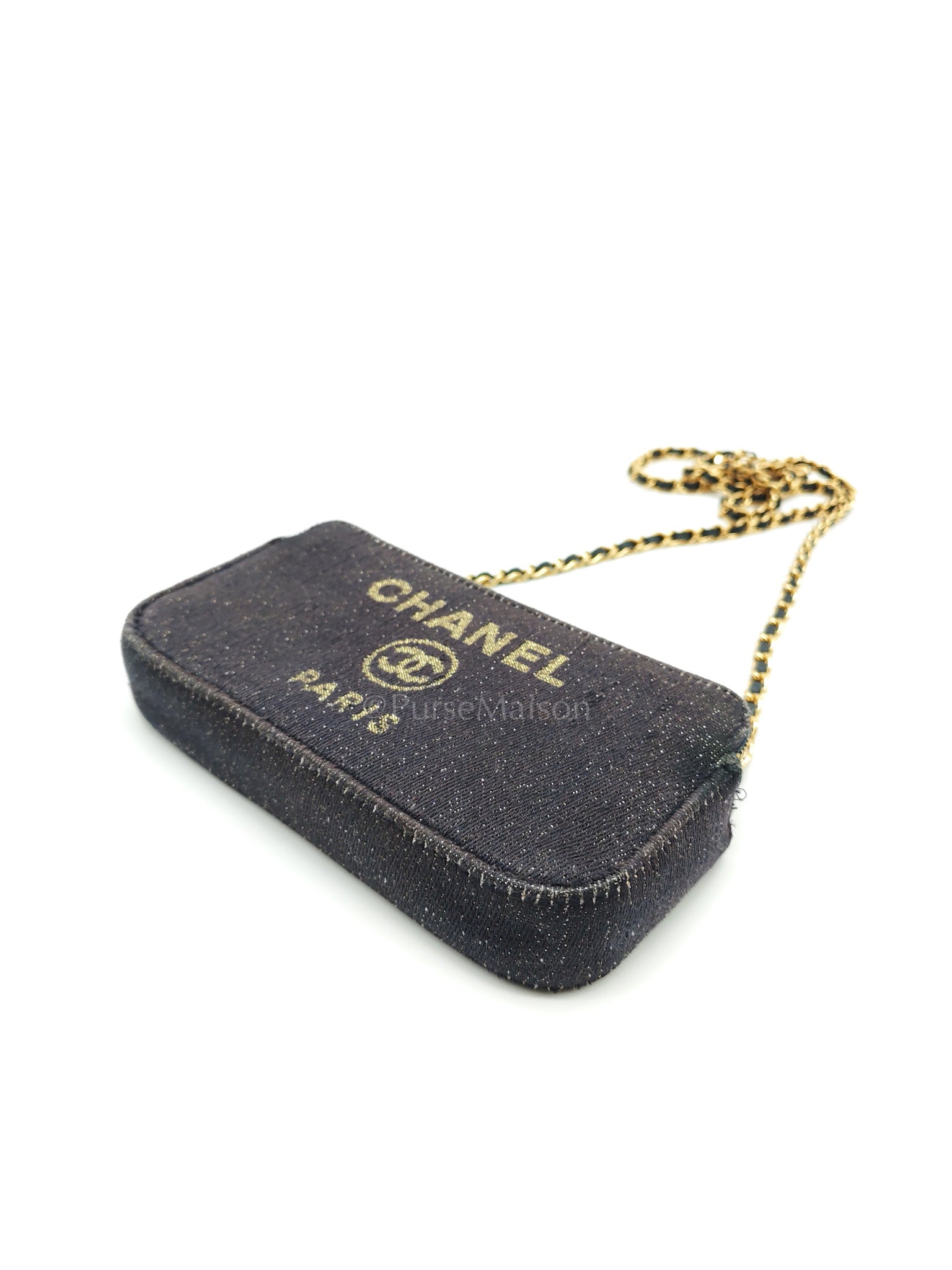 Deauville Denim Double Zip Clutch Chain Bag Series 28 | Purse Maison Luxury Bags Shop