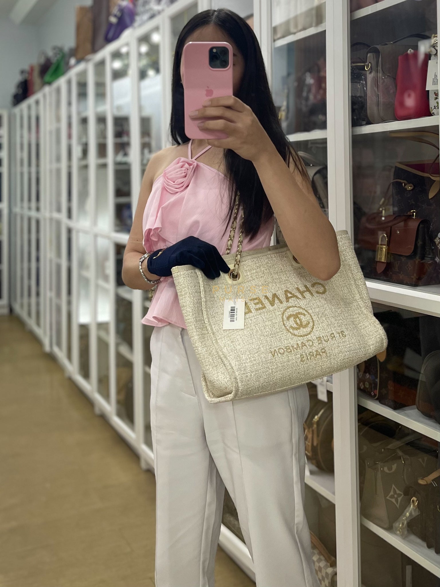 Deauville Medium Tote Bag in Raffia Canvas (Series 31) | Purse Maison Luxury Bags Shop