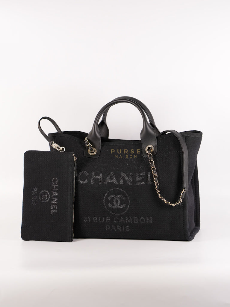Deauville Tote Bag Black Microchip Large | Purse Maison Luxury Bags Shop