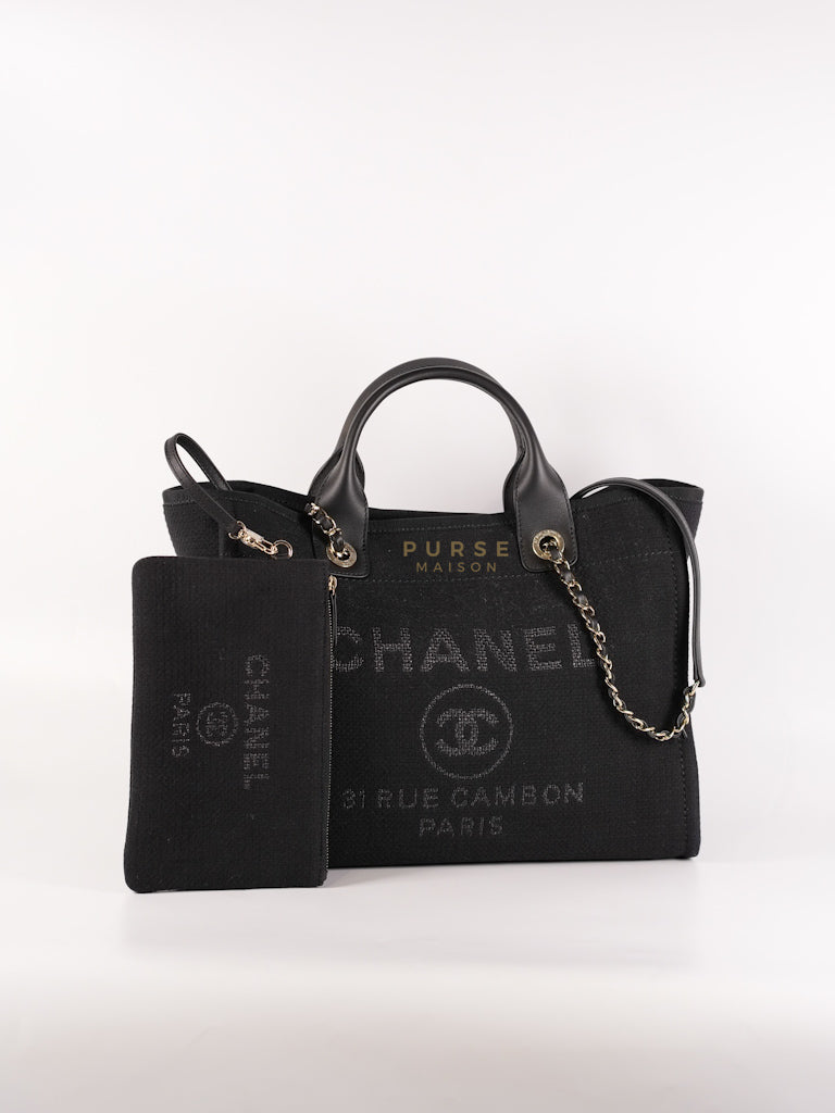 Deauville Tote Bag Black Microchip Large | Purse Maison Luxury Bags Shop