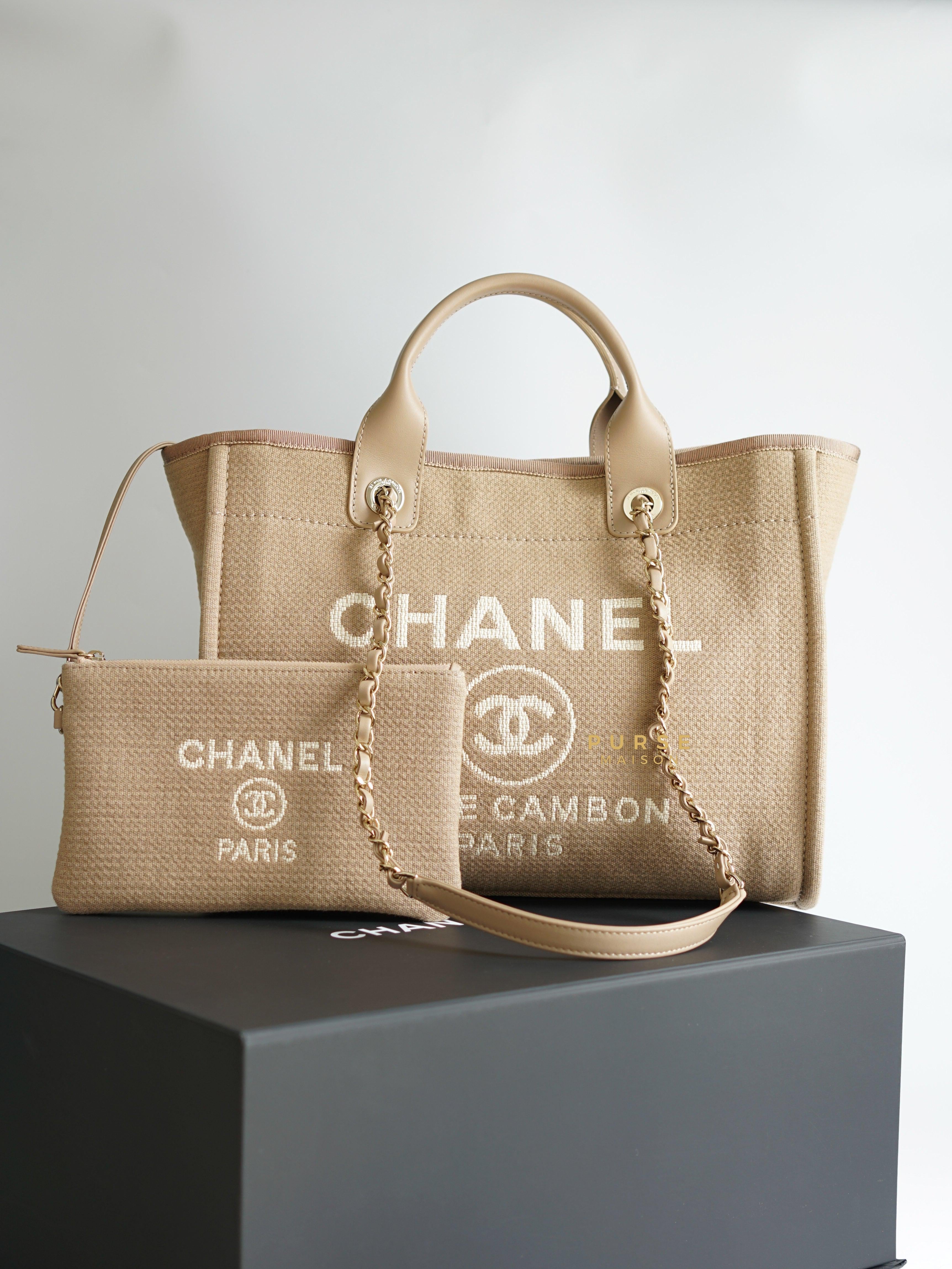 Chanel Deauville Tote Small Dark beige (Microchip) | Purse Maison Luxury Bags Shop