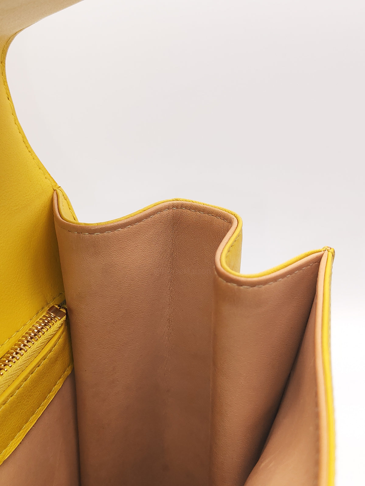 Delvaux Tempete Handbag in Yellow Crisp Calf Leather and Gold Hardware | Purse Maison Luxury Bags Shop